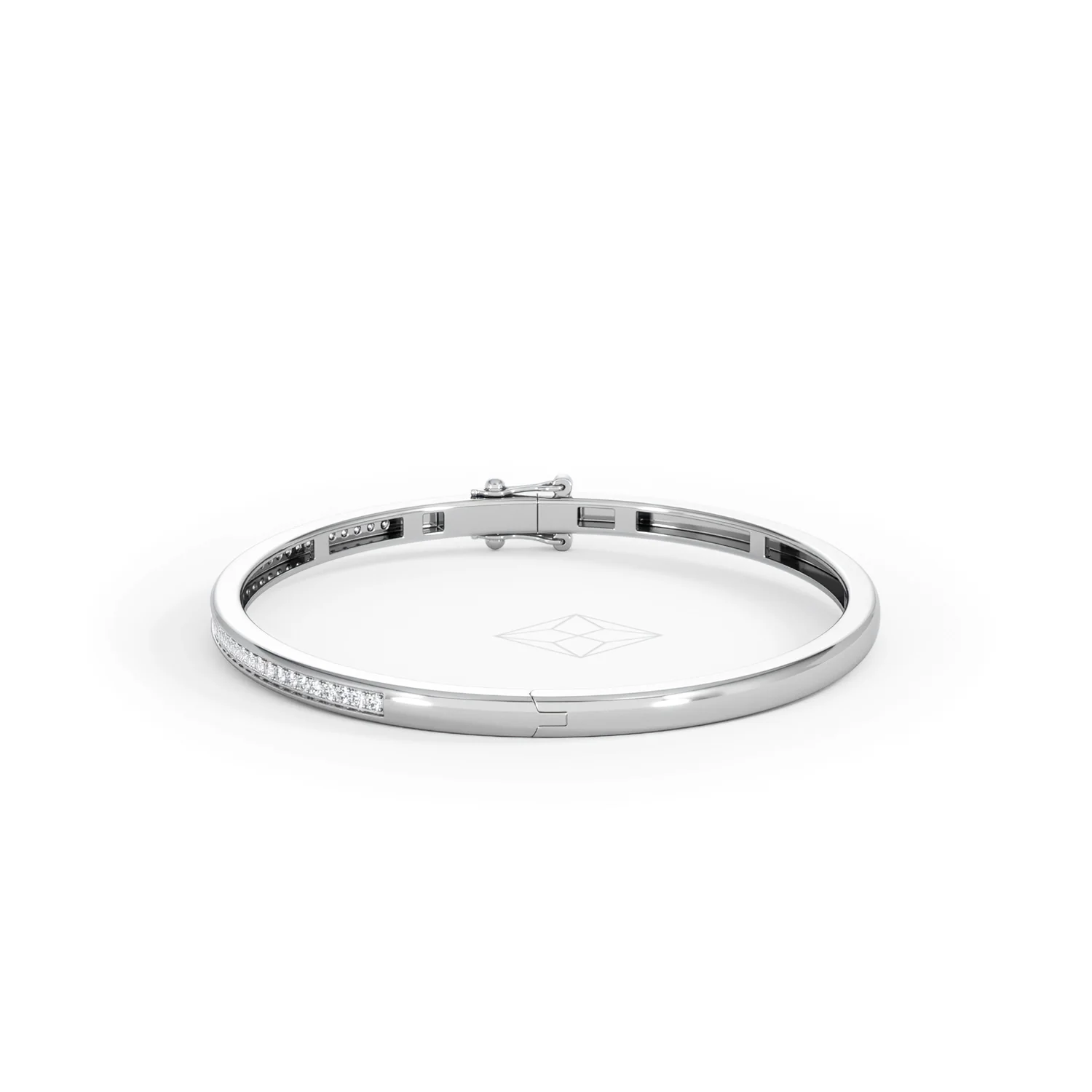 Heritage 0.50ct Round Cut Lab Diamond Bangle in Sterling Silver - Image 69