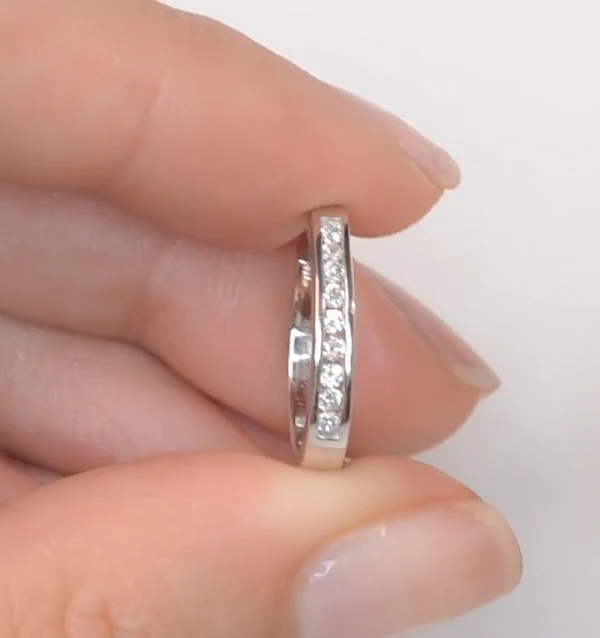Hoop Earrings 0.25ct Lab Diamond 9K White Gold - Image 3