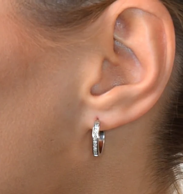 Hoop Earrings 0.25ct Lab Diamond 9K White Gold - Image 4