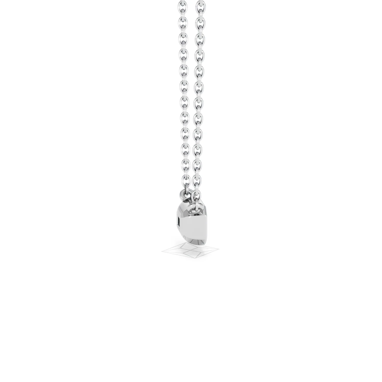 Horizon Emerald Cut Lab Diamond Solitaire Necklace 0.25ct H/SI in 925 Silver - Image 32