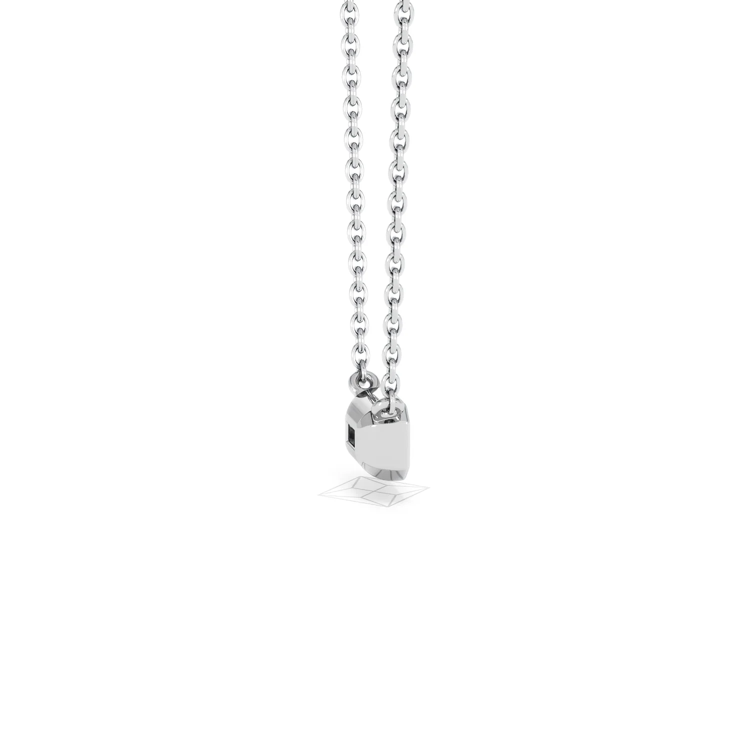 Horizon Emerald Cut Lab Diamond Solitaire Necklace 0.25ct H/SI in 925 Silver - Image 33
