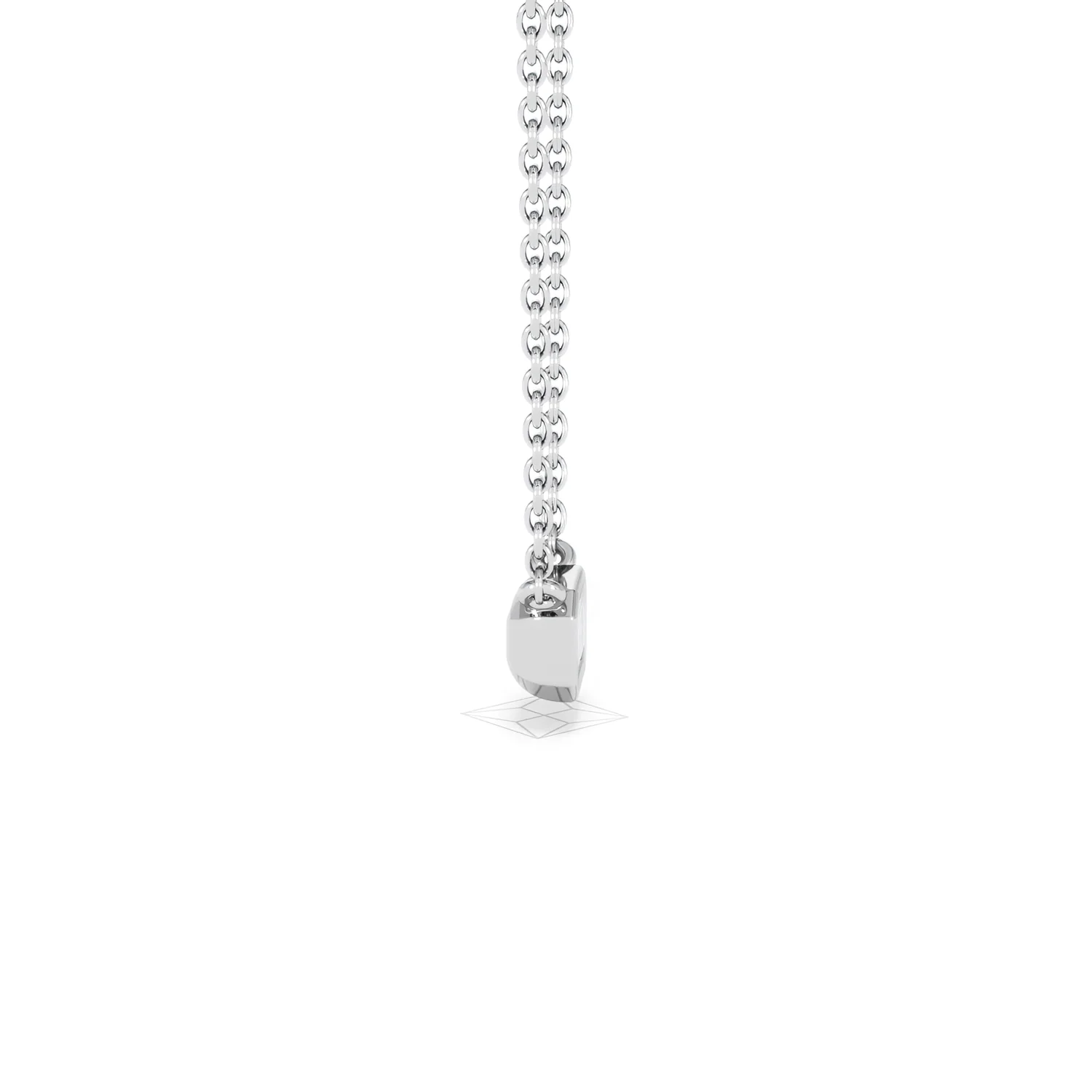 Horizon Emerald Cut Lab Diamond Solitaire Necklace 0.25ct H/SI in 9K White Gold - Image 29