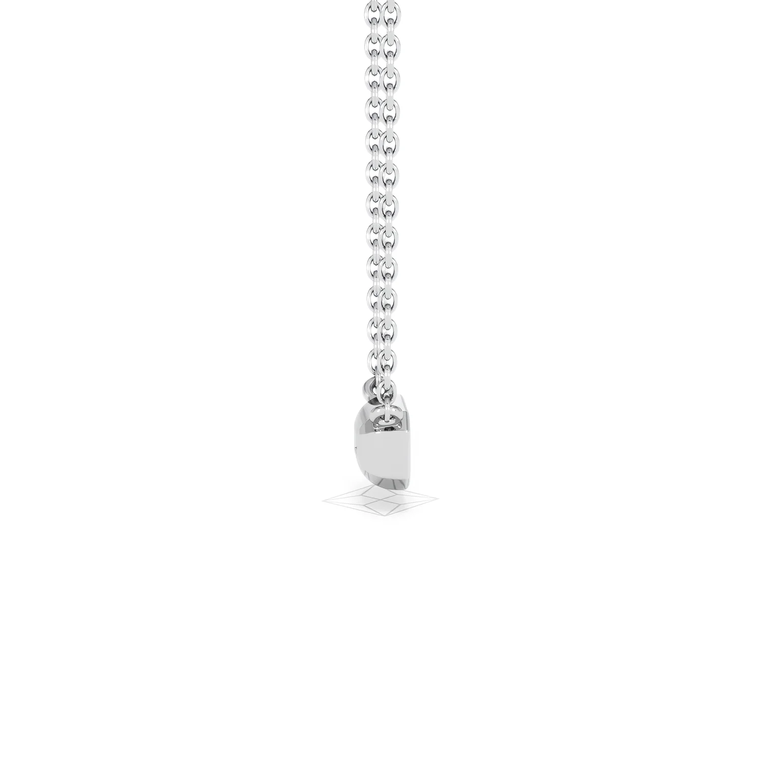 Horizon Emerald Cut Lab Diamond Solitaire Necklace 0.25ct H/SI in 9K White Gold - Image 31