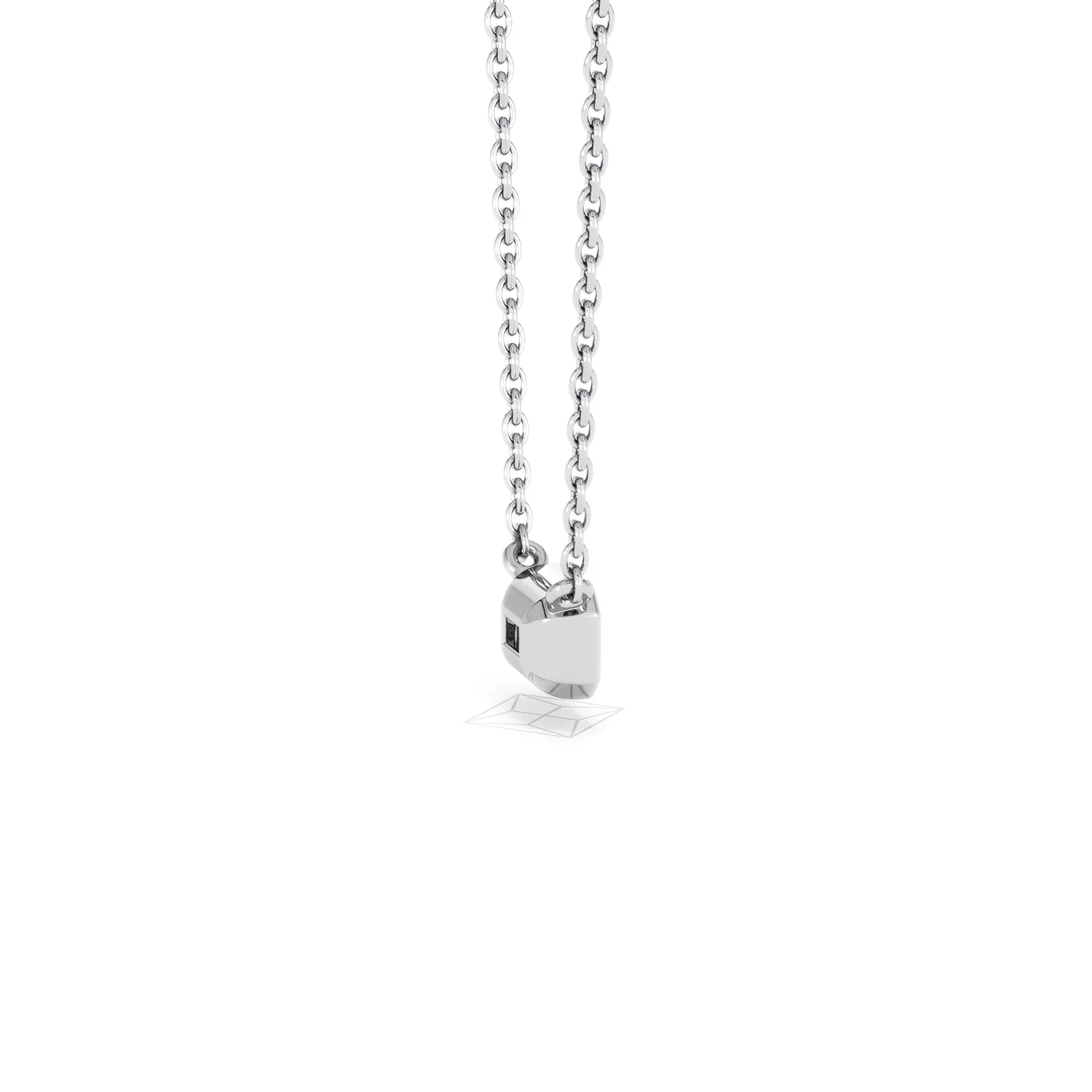 Horizon Emerald Cut Lab Diamond Solitaire Necklace 0.25ct H/SI in 9K White Gold - Image 34