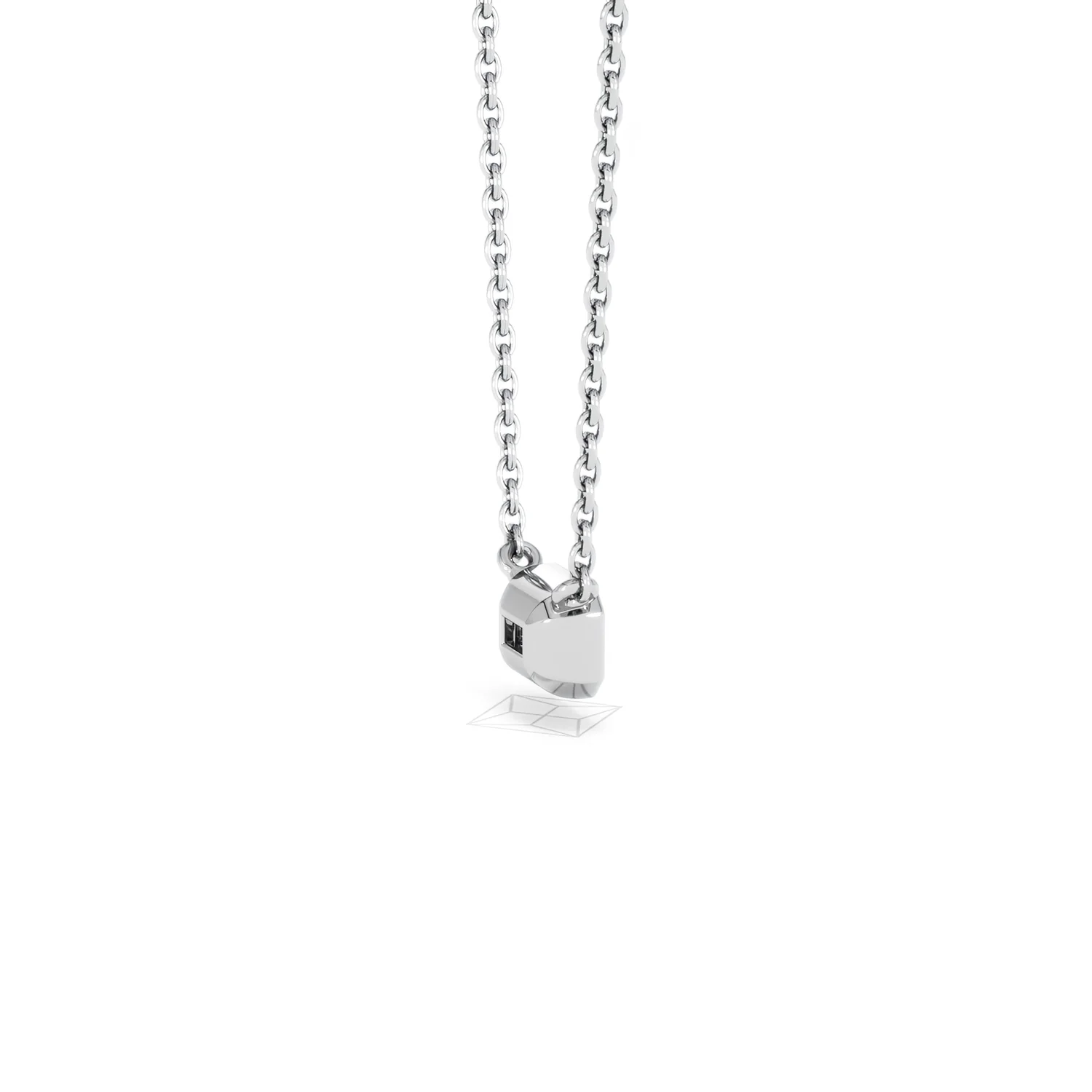 Horizon Emerald Cut Lab Diamond Solitaire Necklace 0.25ct H/SI in 9K White Gold - Image 35