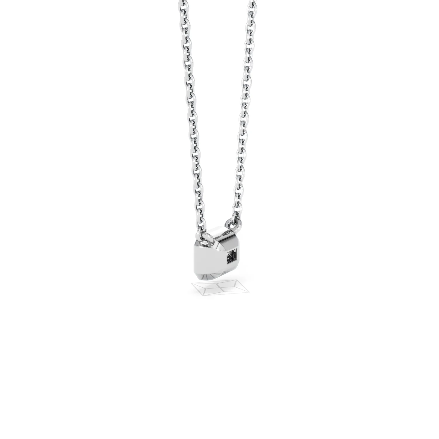 Horizon Emerald Cut Lab Diamond Solitaire Necklace 0.25ct H/SI in 9K White Gold - Image 63