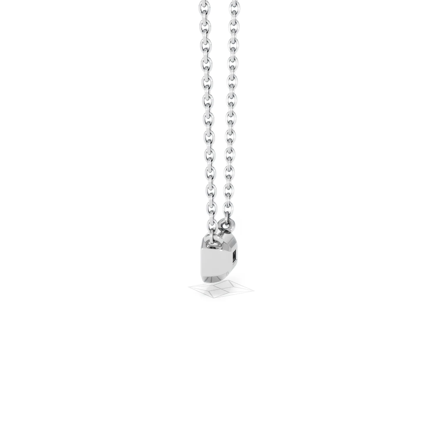 Horizon Emerald Cut Lab Diamond Solitaire Necklace 0.25ct H/SI in 9K White Gold - Image 67