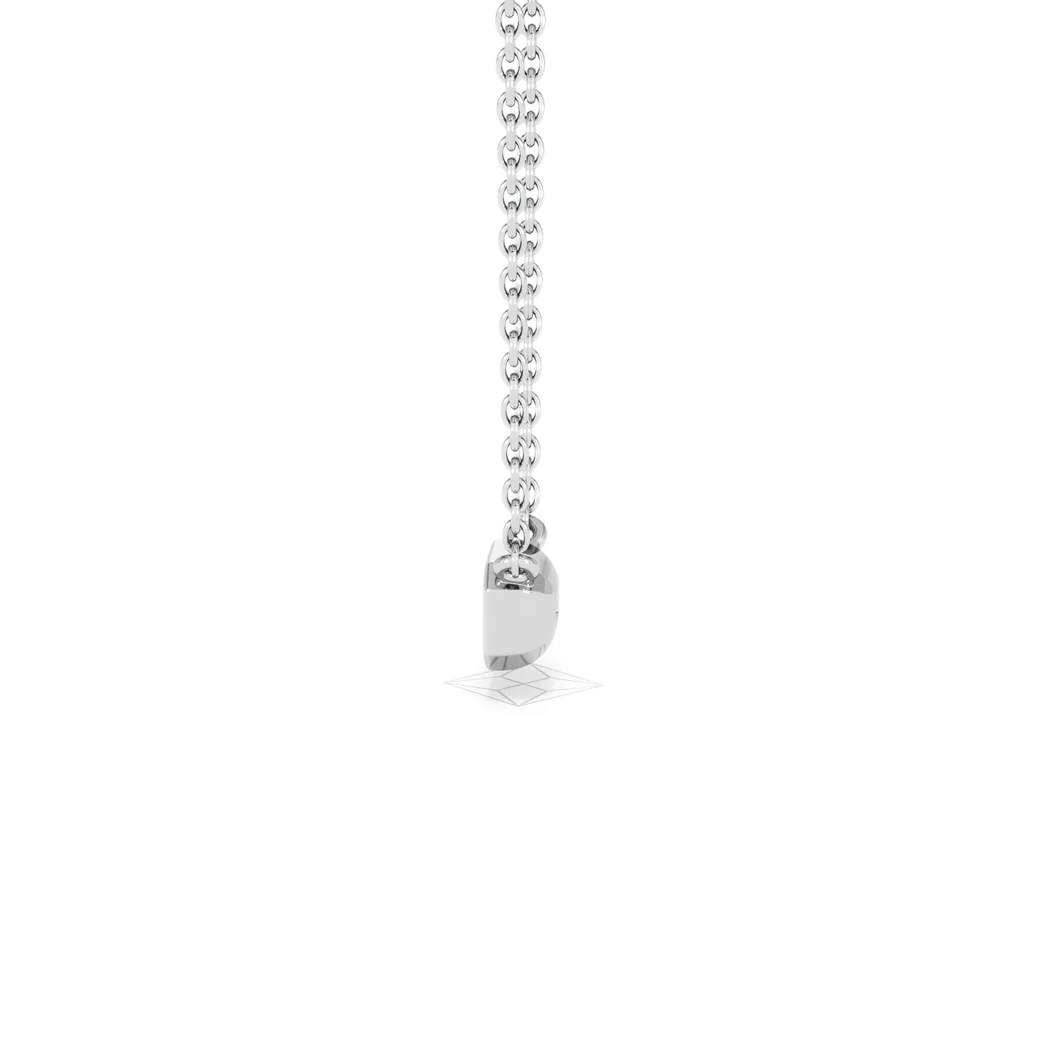 Horizon Emerald Cut Lab Diamond Solitaire Necklace 0.25ct H/SI in 9K White Gold - Image 69