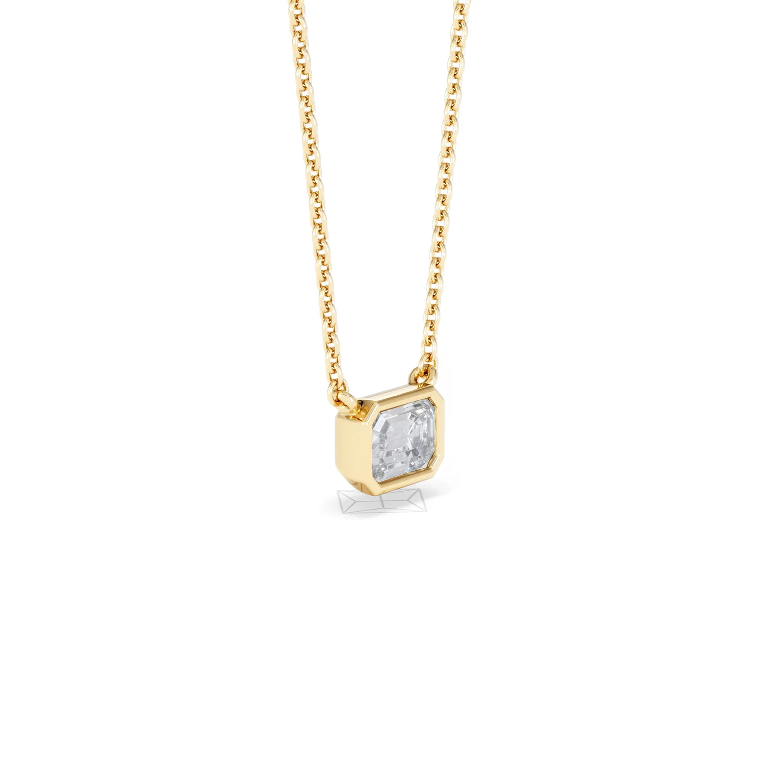 Horizon Emerald Cut Lab Diamond Solitaire Necklace 0.50ct H/SI in 9K Gold - Image 21