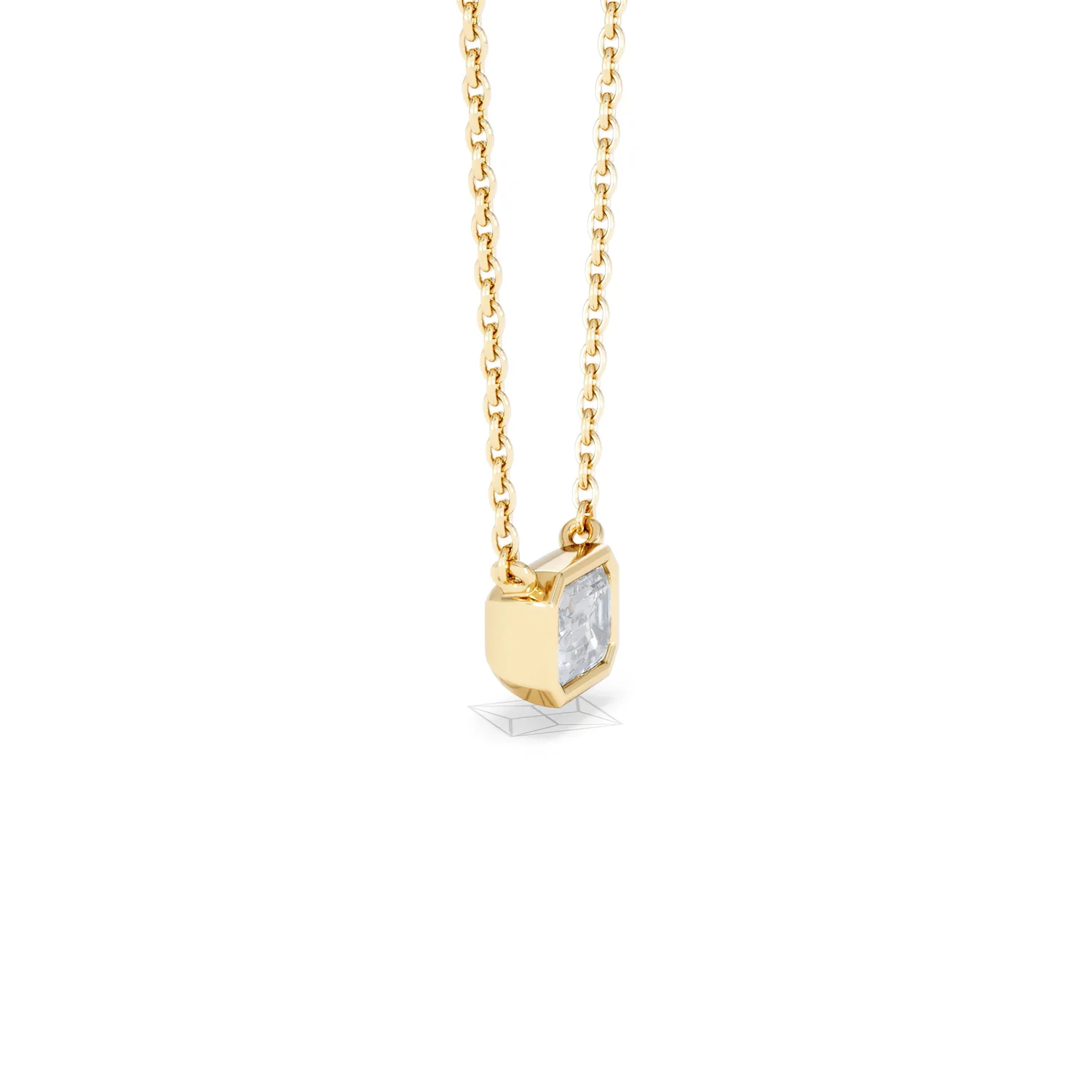 Horizon Emerald Cut Lab Diamond Solitaire Necklace 0.50ct H/SI in 9K Gold - Image 25