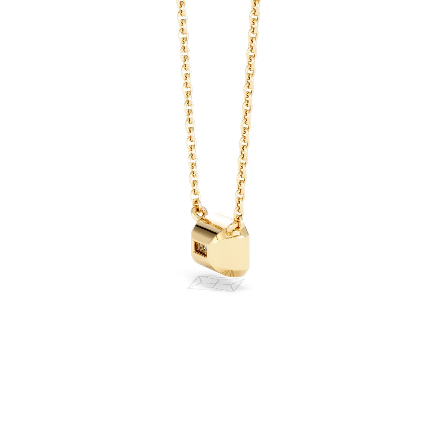 Horizon Emerald Cut Lab Diamond Solitaire Necklace 0.50ct H/SI in 9K Gold - Image 37