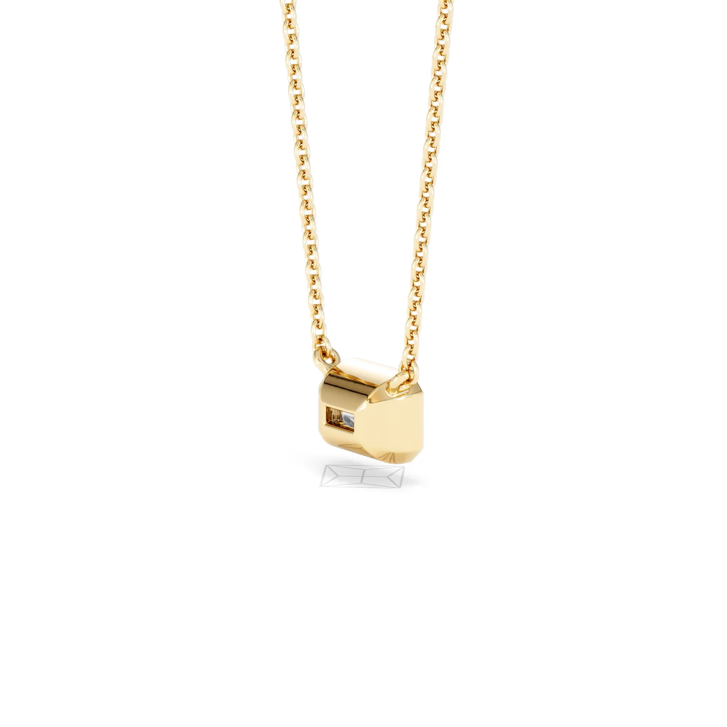 Horizon Emerald Cut Lab Diamond Solitaire Necklace 0.50ct H/SI in 9K Gold - Image 39