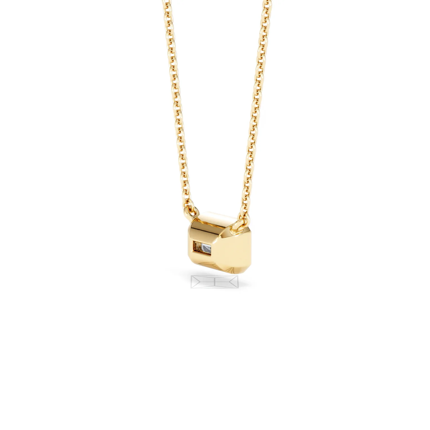 Horizon Emerald Cut Lab Diamond Solitaire Necklace 0.50ct H/SI in 9K Gold - Image 40