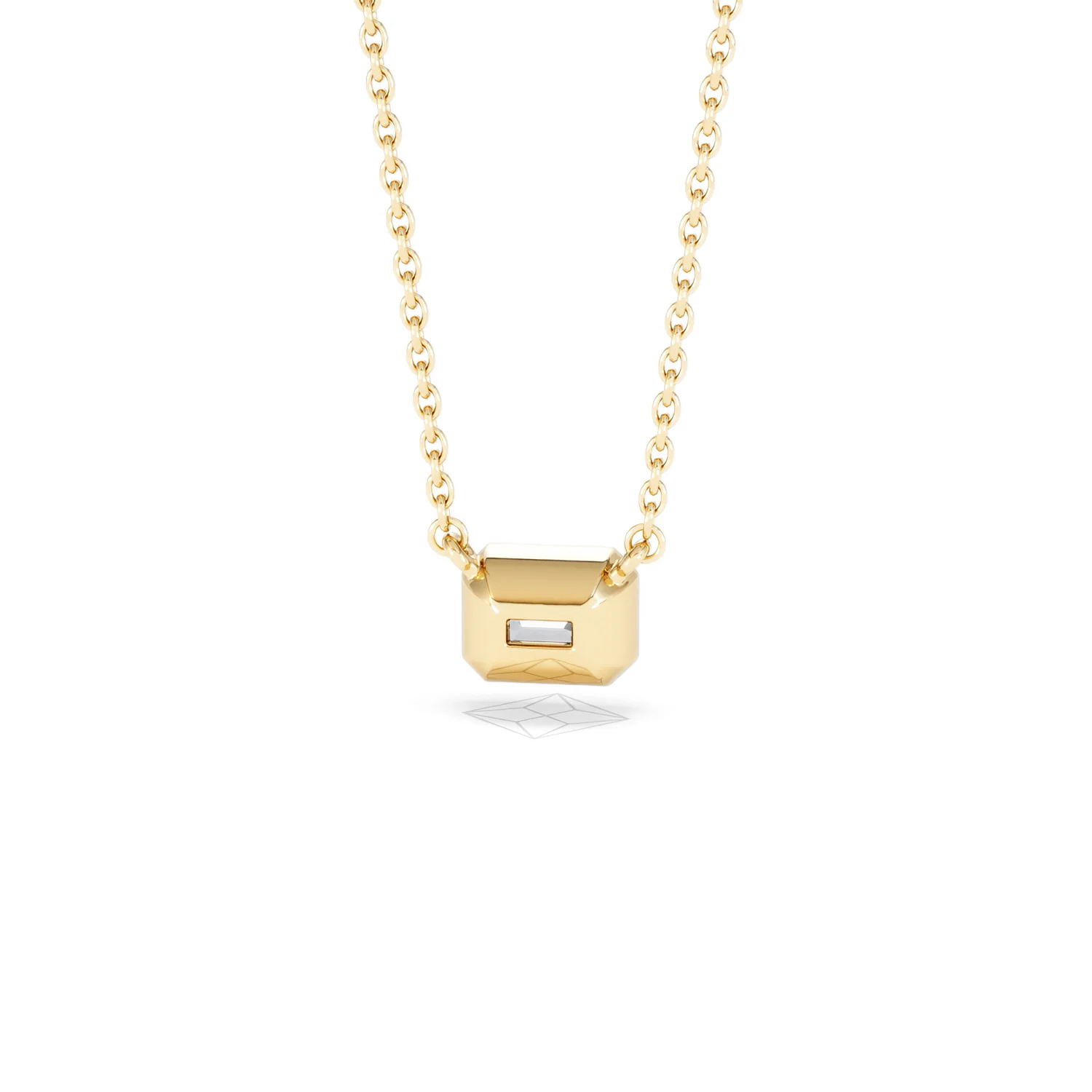 Horizon Emerald Cut Lab Diamond Solitaire Necklace 0.50ct H/SI in 9K Gold - Image 48