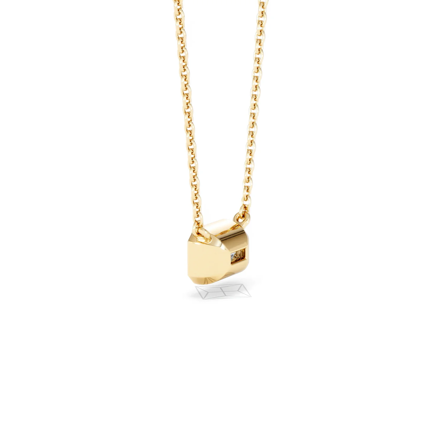 Horizon Emerald Cut Lab Diamond Solitaire Necklace 0.50ct H/SI in 9K Gold - Image 62