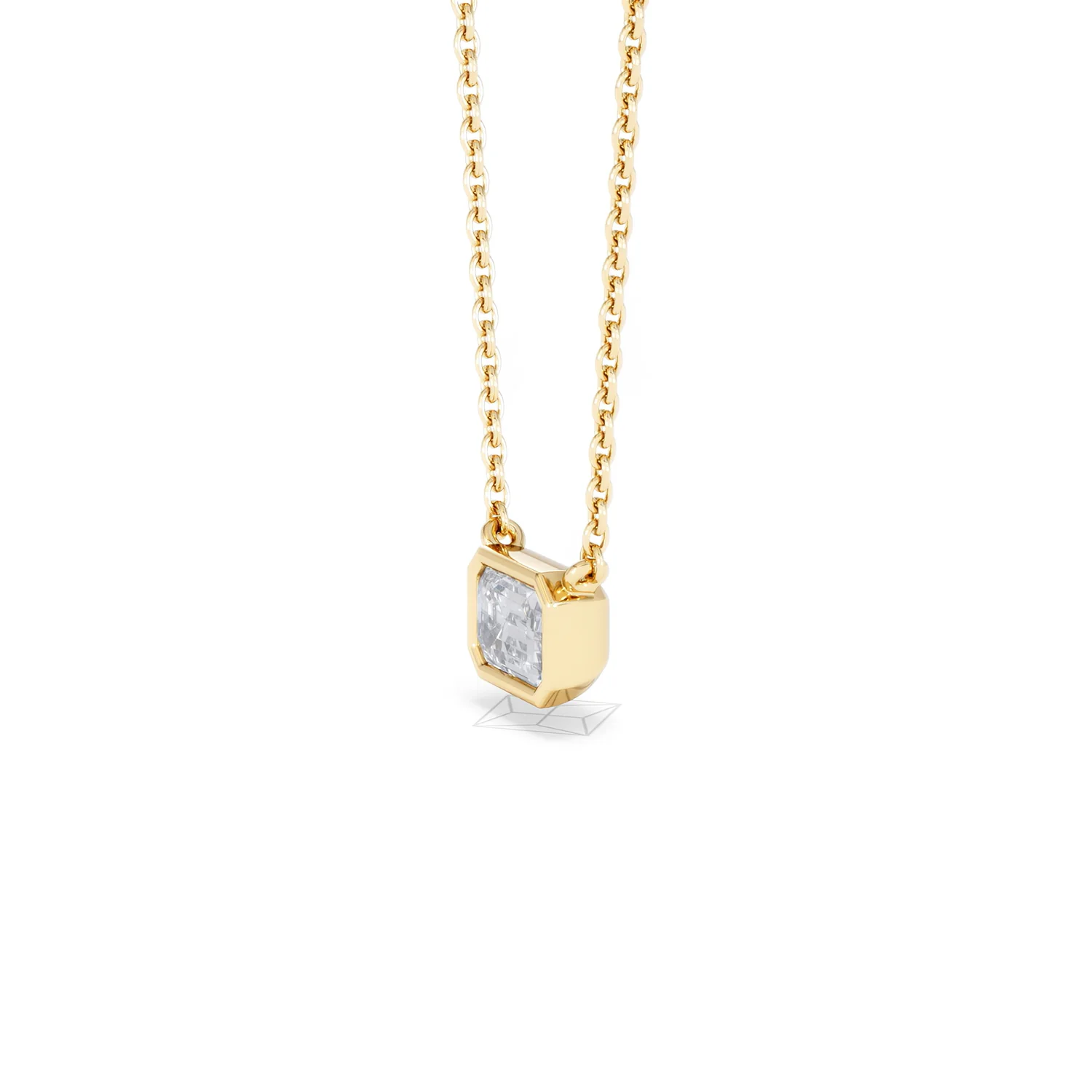 Horizon Emerald Cut Lab Diamond Solitaire Necklace 0.50ct H/SI in 9K Gold - Image 76