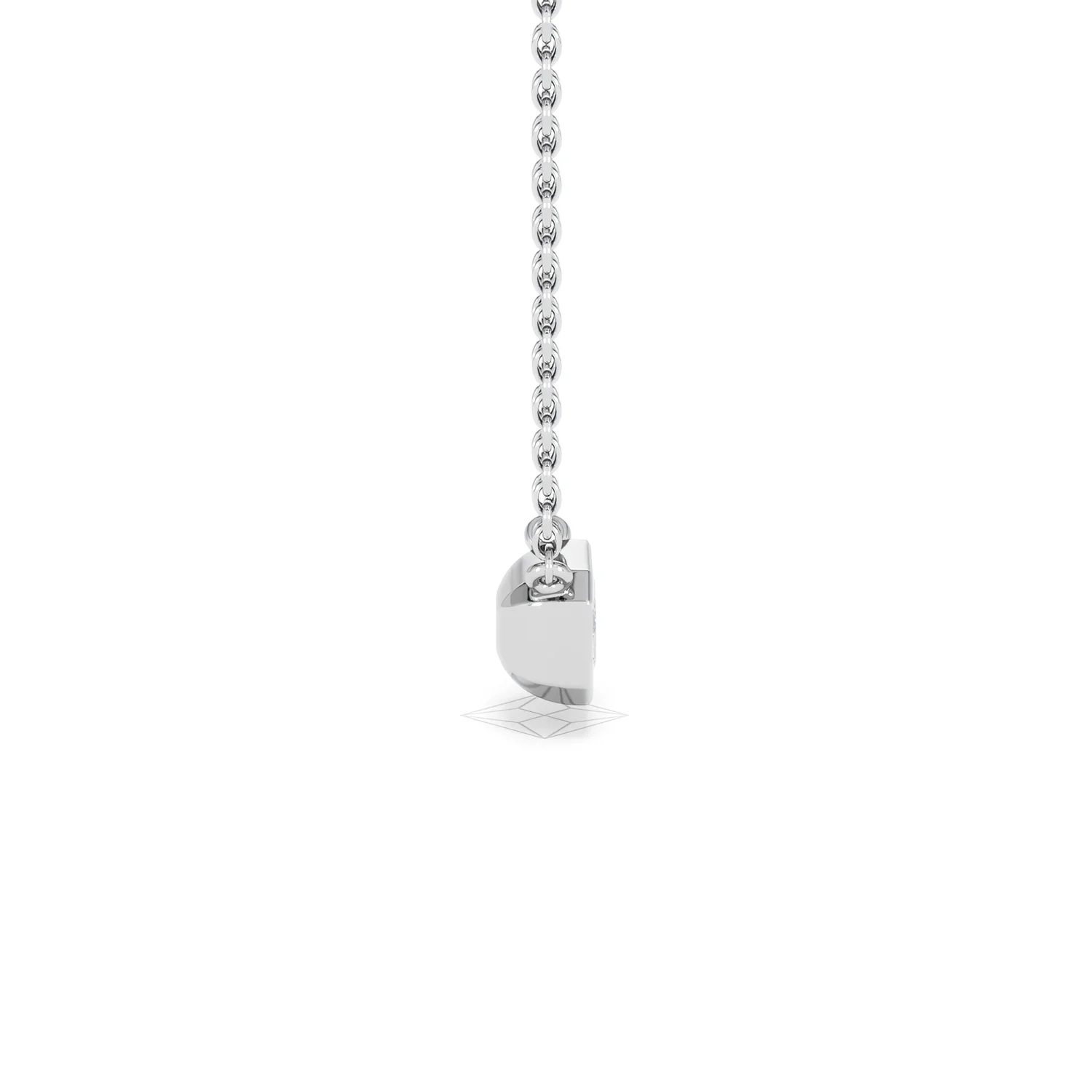 Horizon Emerald Cut Lab Diamond Solitaire Necklace 0.50ct H/SI in 9K White Gold - Image 30