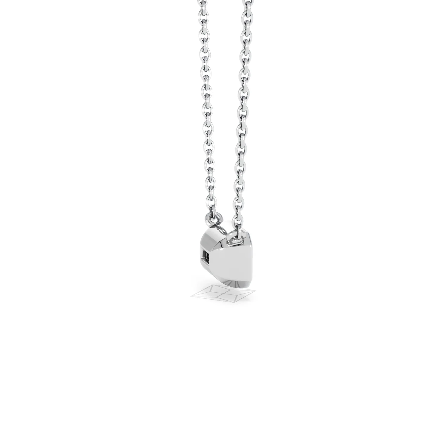 Horizon Emerald Cut Lab Diamond Solitaire Necklace 0.50ct H/SI in 9K White Gold - Image 34