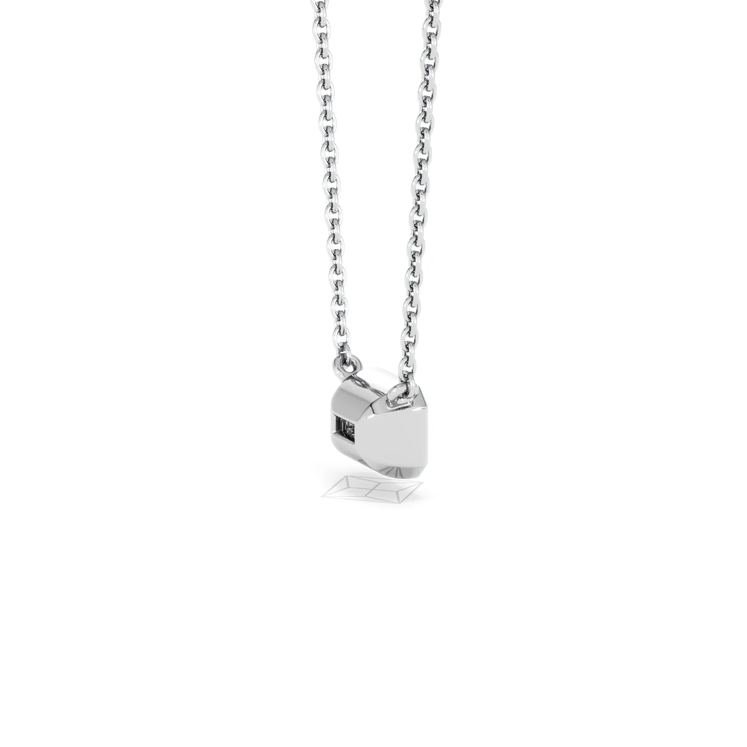 Horizon Emerald Cut Lab Diamond Solitaire Necklace 0.50ct H/SI in 9K White Gold - Image 36