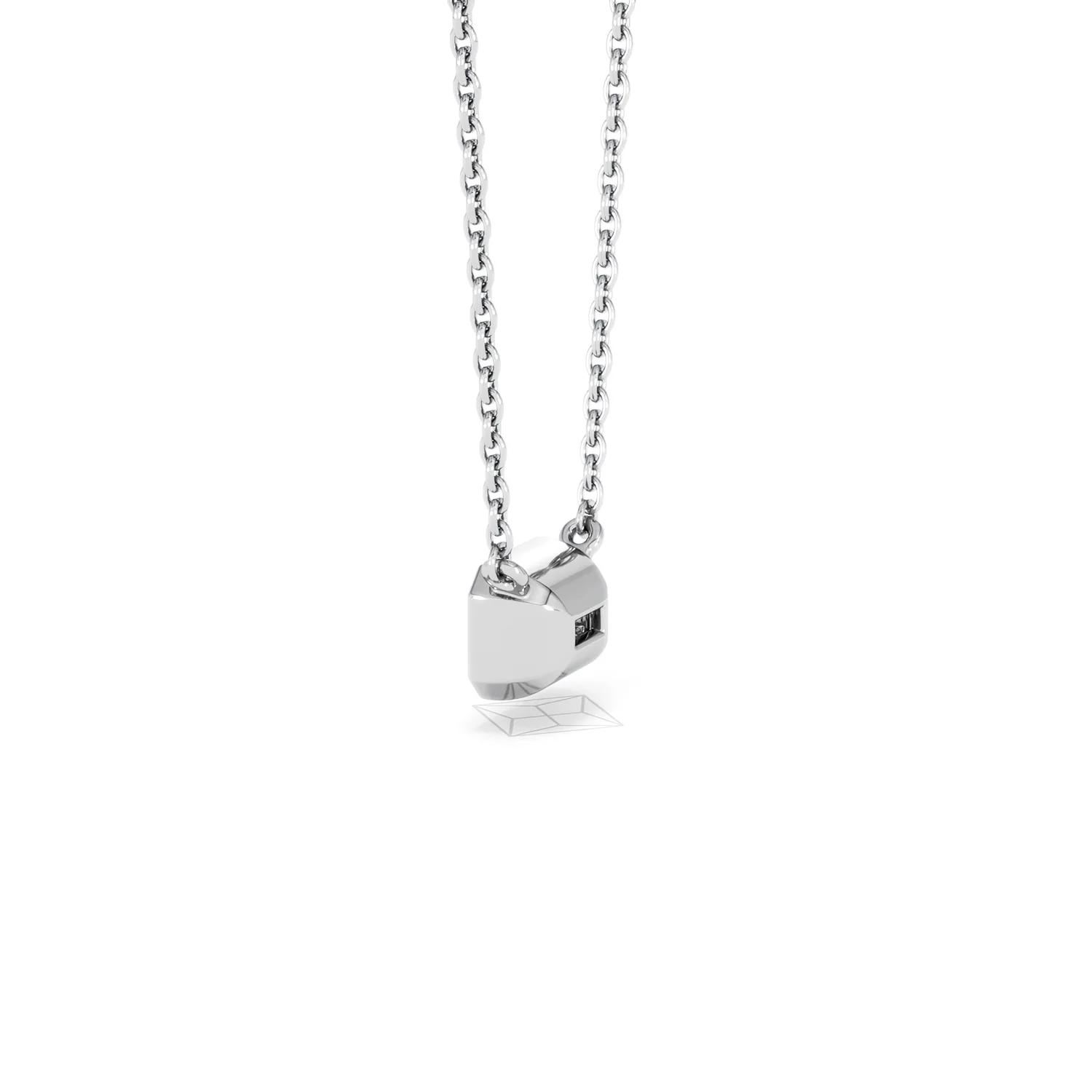 Horizon Emerald Cut Lab Diamond Solitaire Necklace 0.50ct H/SI in 9K White Gold - Image 64