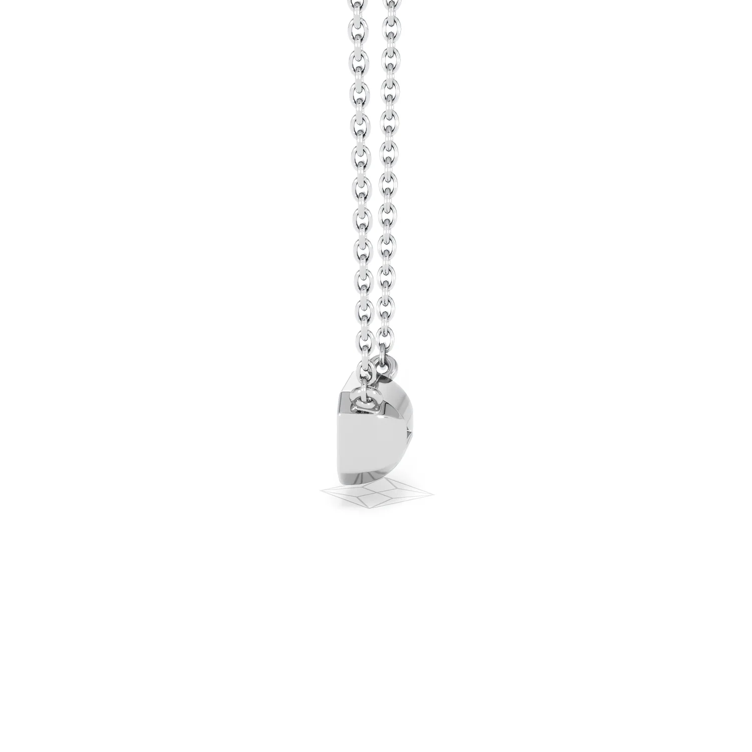 Horizon Emerald Cut Lab Diamond Solitaire Necklace 0.50ct H/SI in 9K White Gold - Image 68