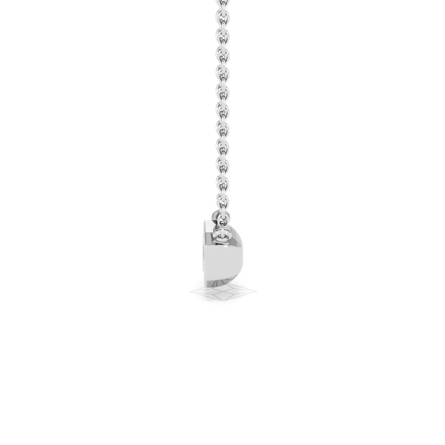 Horizon Emerald Cut Lab Diamond Solitaire Necklace 0.50ct H/SI in 9K White Gold - Image 70