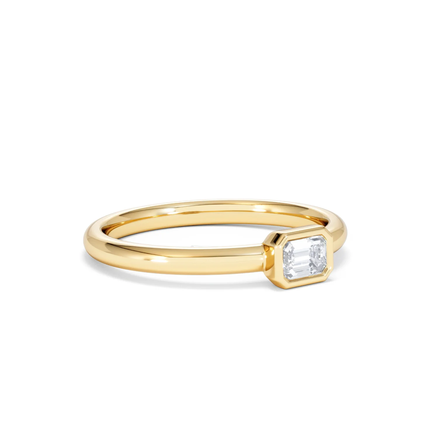 Horizon Emerald Cut Lab Diamond Solitaire Ring 0.25ct H/SI in 18k Gold Vermeil - Image 18