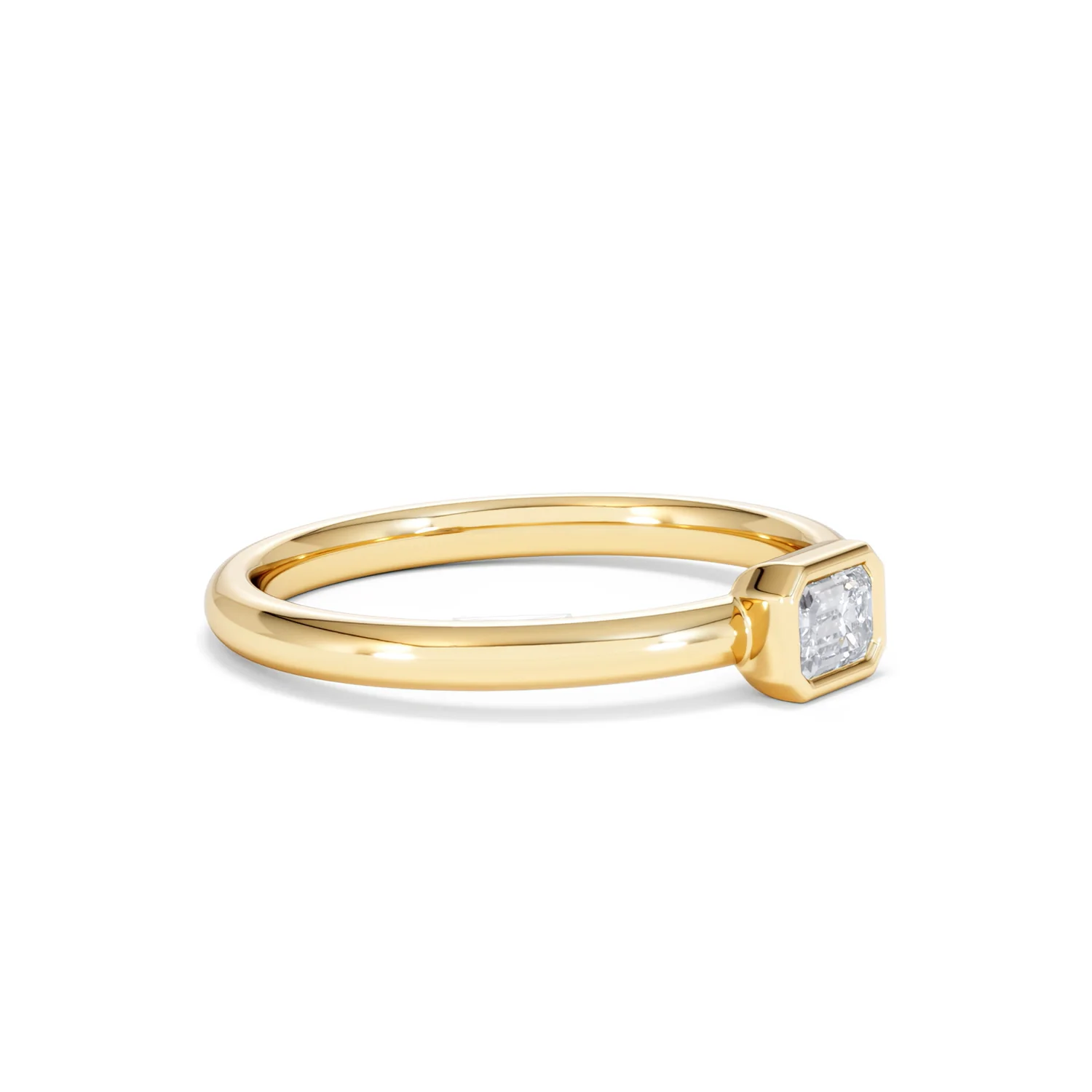 Horizon Emerald Cut Lab Diamond Solitaire Ring 0.25ct H/SI in 18k Gold Vermeil - Image 22