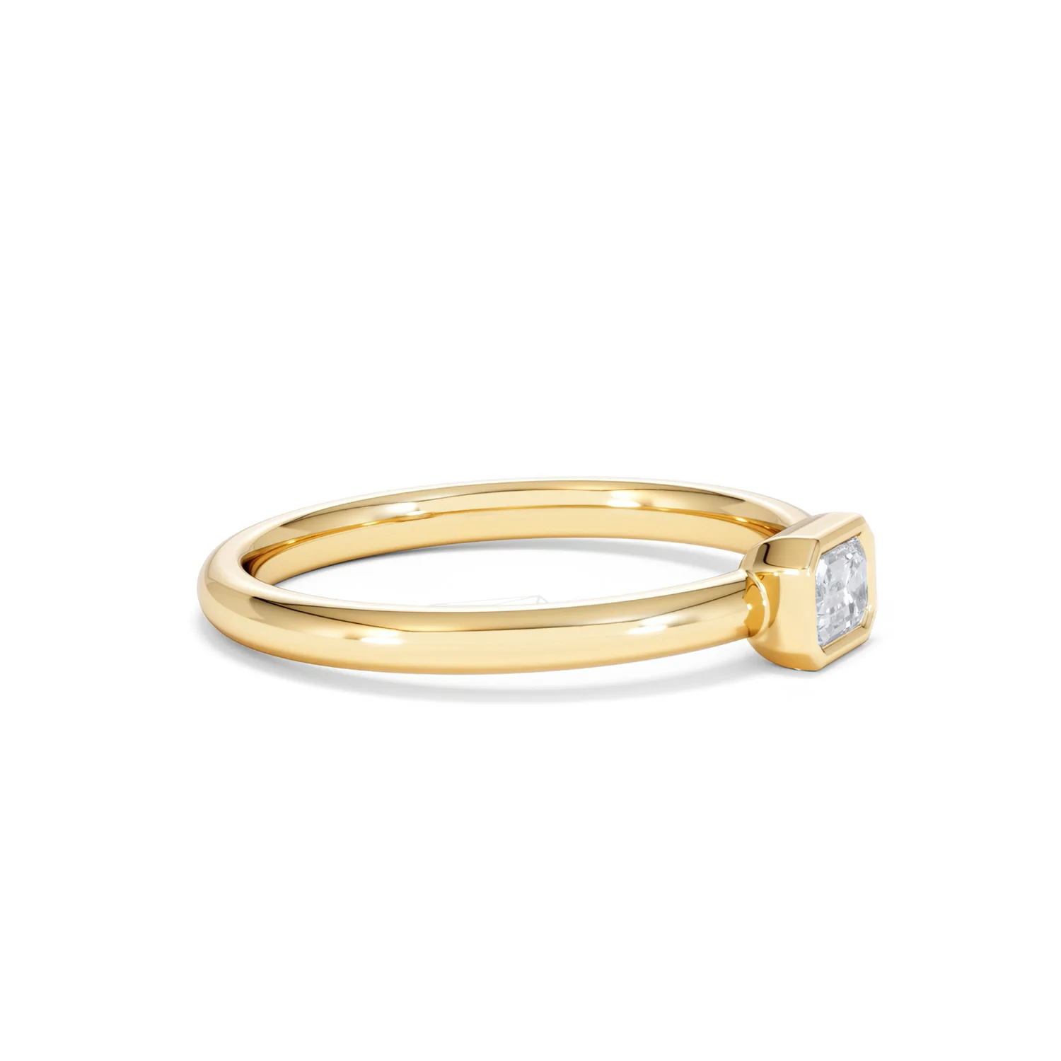 Horizon Emerald Cut Lab Diamond Solitaire Ring 0.25ct H/SI in 18k Gold Vermeil - Image 24