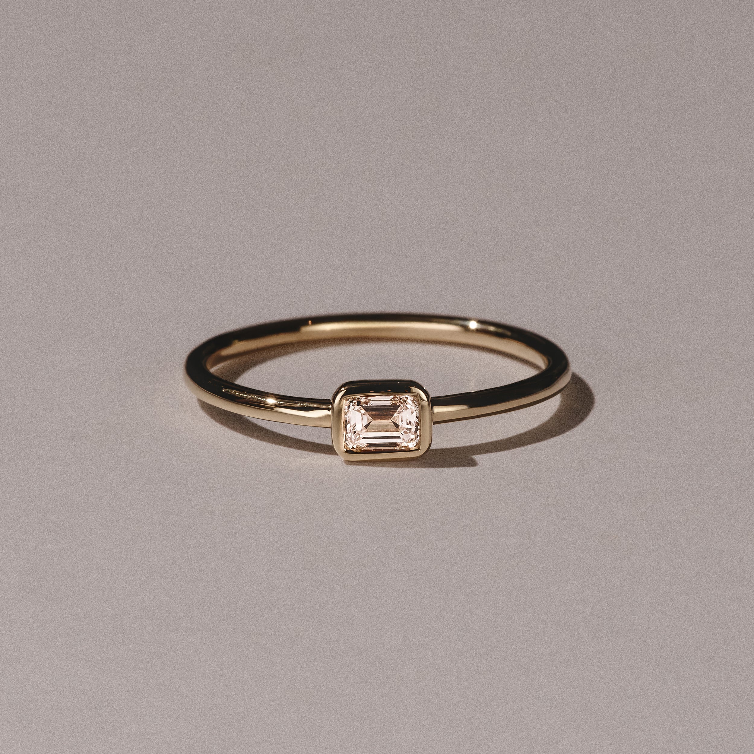 Horizon Emerald Cut Lab Diamond Solitaire Ring 0.25ct H/SI in 18k Gold Vermeil - Image 6