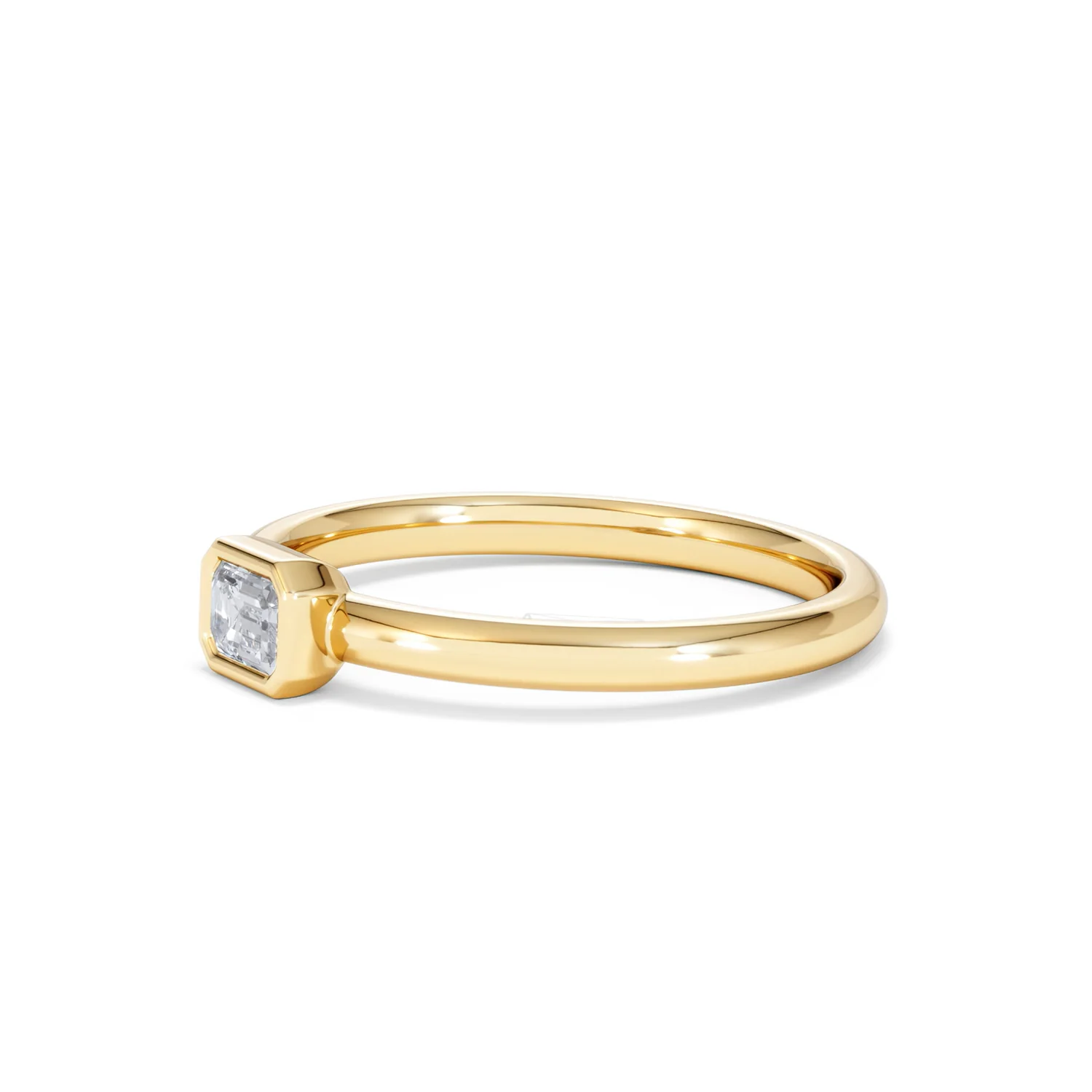 Horizon Emerald Cut Lab Diamond Solitaire Ring 0.25ct H/SI in 18k Gold Vermeil - Image 77