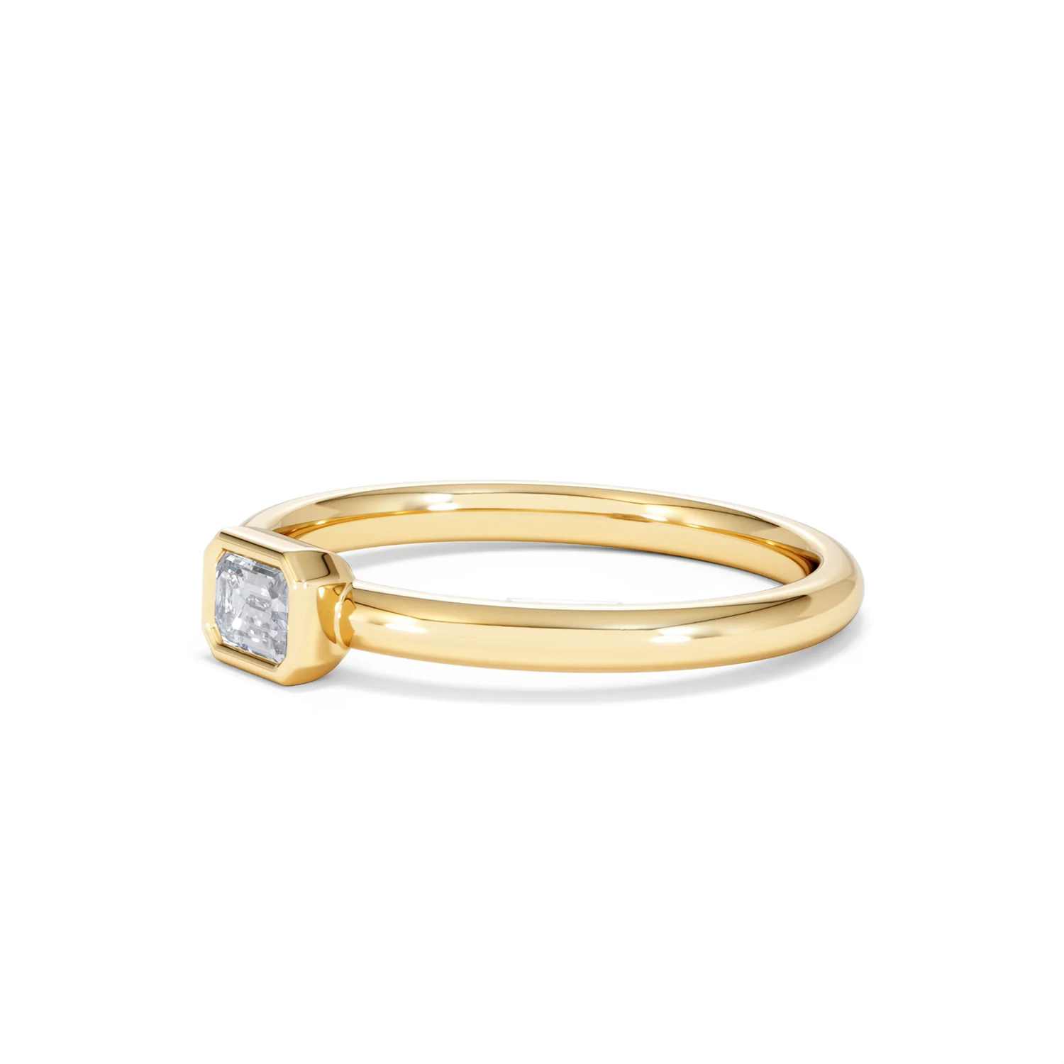 Horizon Emerald Cut Lab Diamond Solitaire Ring 0.25ct H/SI in 18k Gold Vermeil - Image 78
