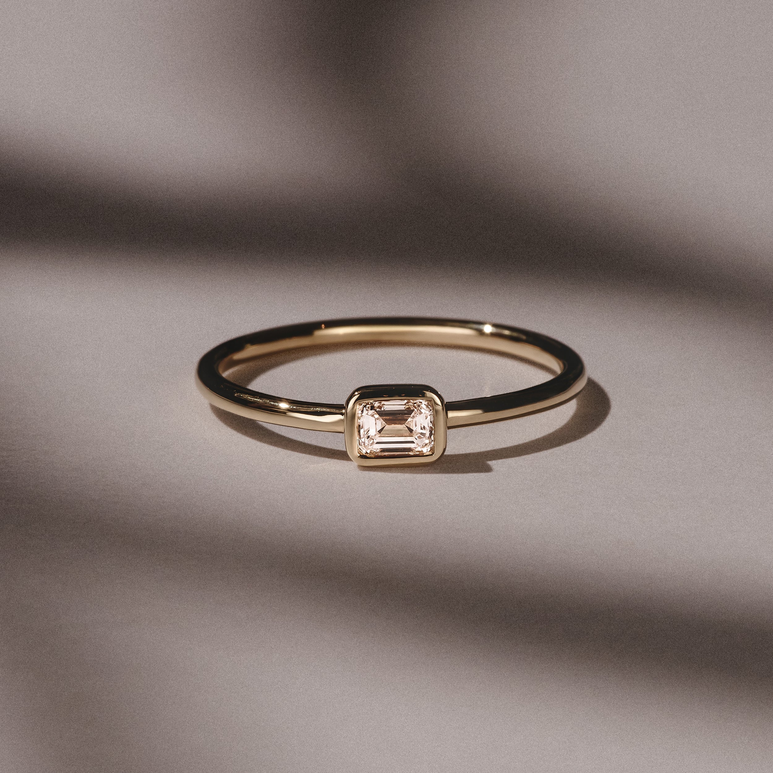 Horizon Emerald Cut Lab Diamond Solitaire Ring 0.25ct H/SI in 18k Gold Vermeil - Image 8