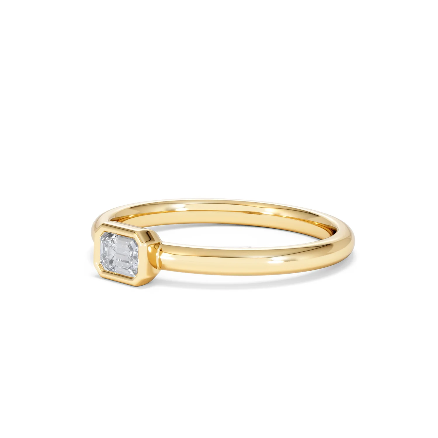 Horizon Emerald Cut Lab Diamond Solitaire Ring 0.25ct H/SI in 18k Gold Vermeil - Image 80