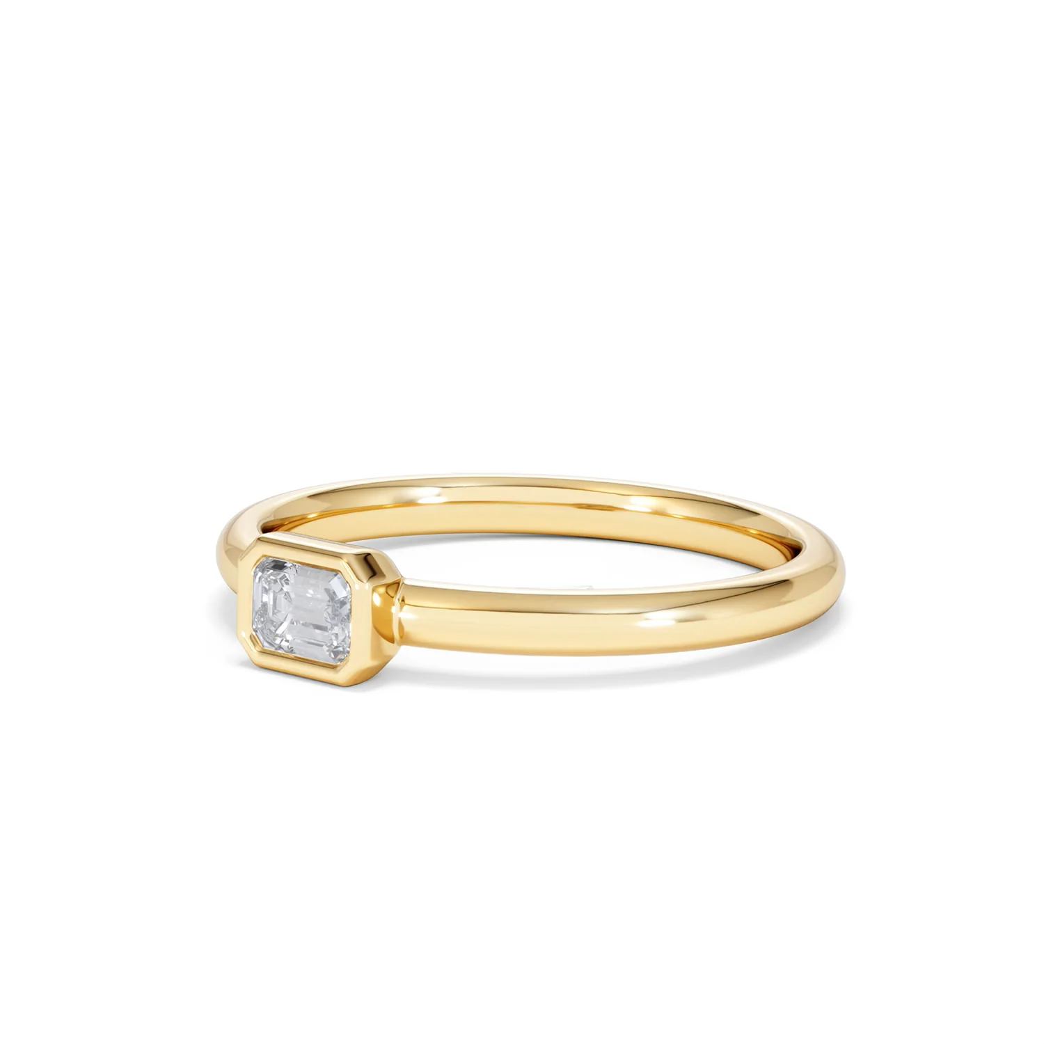 Horizon Emerald Cut Lab Diamond Solitaire Ring 0.25ct H/SI in 18k Gold Vermeil - Image 81