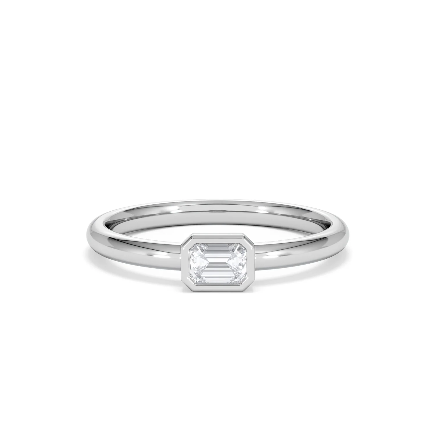 Horizon Emerald Cut Lab Diamond Solitaire Ring 0.25ct H/SI in 925 Silver - Image 10