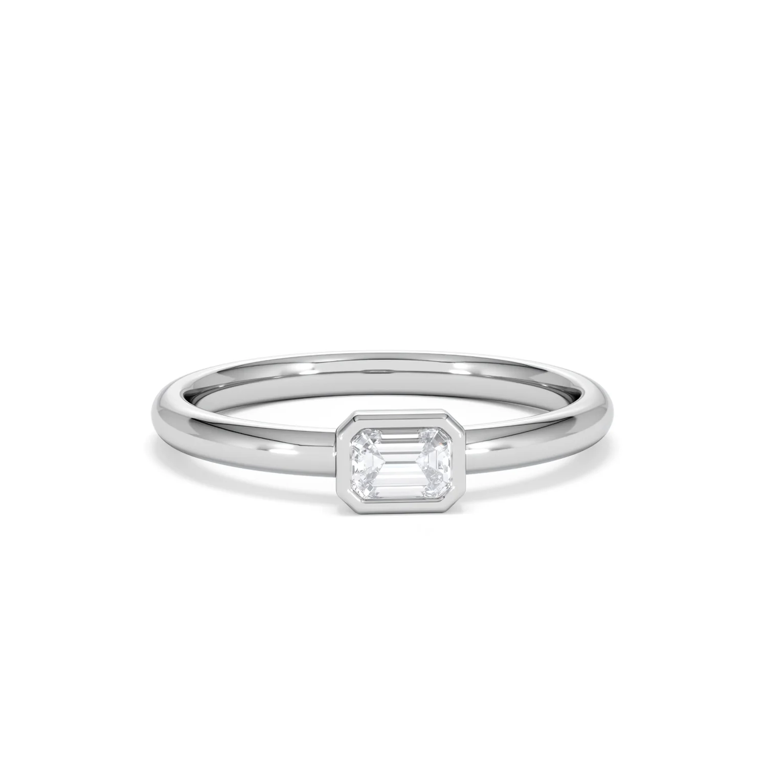 Horizon Emerald Cut Lab Diamond Solitaire Ring 0.25ct H/SI in 925 Silver - Image 11