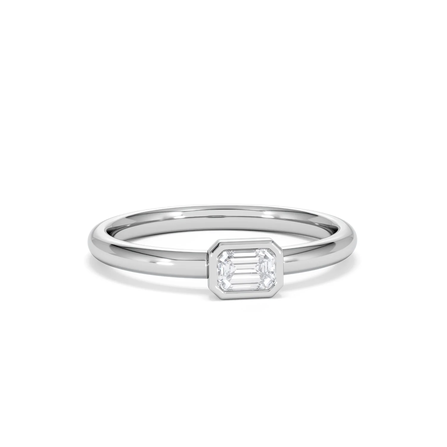Horizon Emerald Cut Lab Diamond Solitaire Ring 0.25ct H/SI in 925 Silver - Image 12
