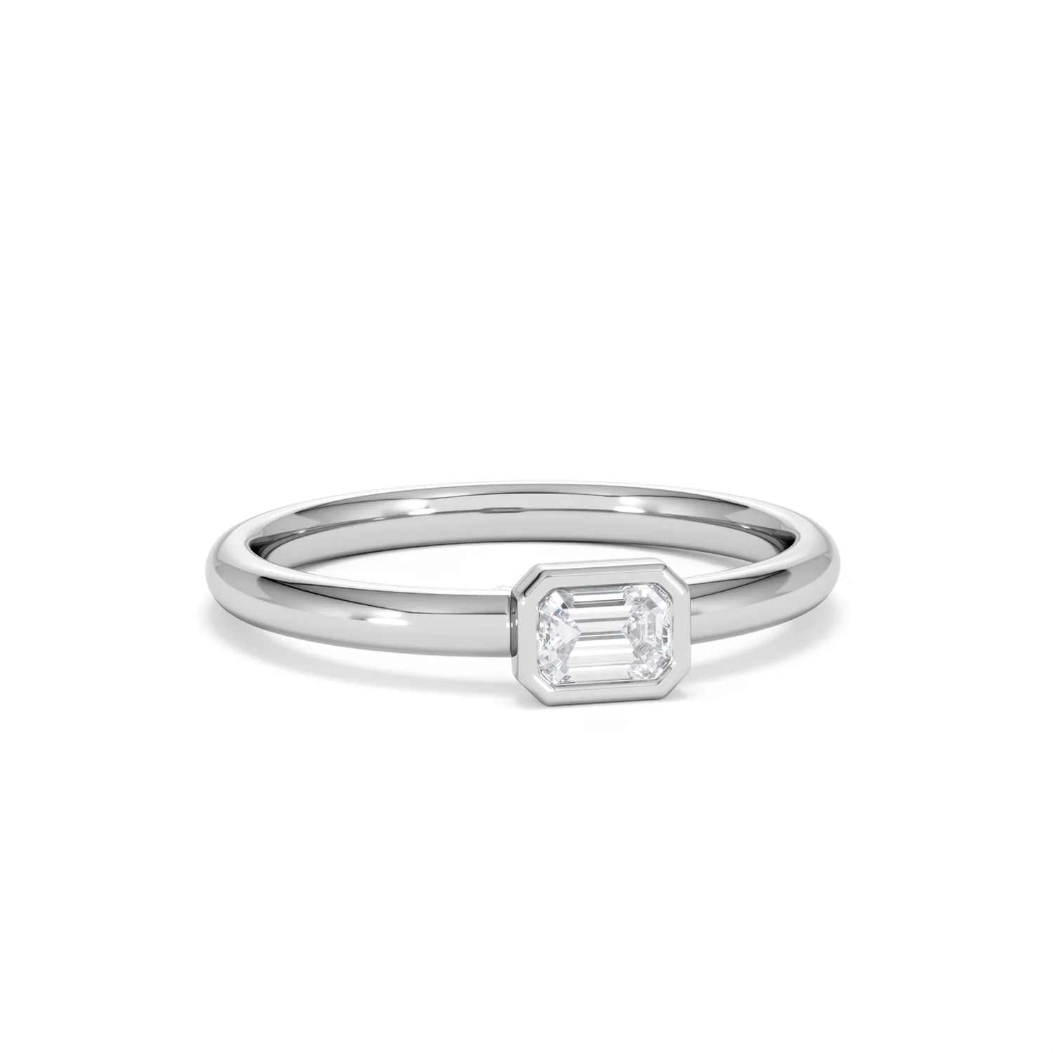 Horizon Emerald Cut Lab Diamond Solitaire Ring 0.25ct H/SI in 925 Silver - Image 13