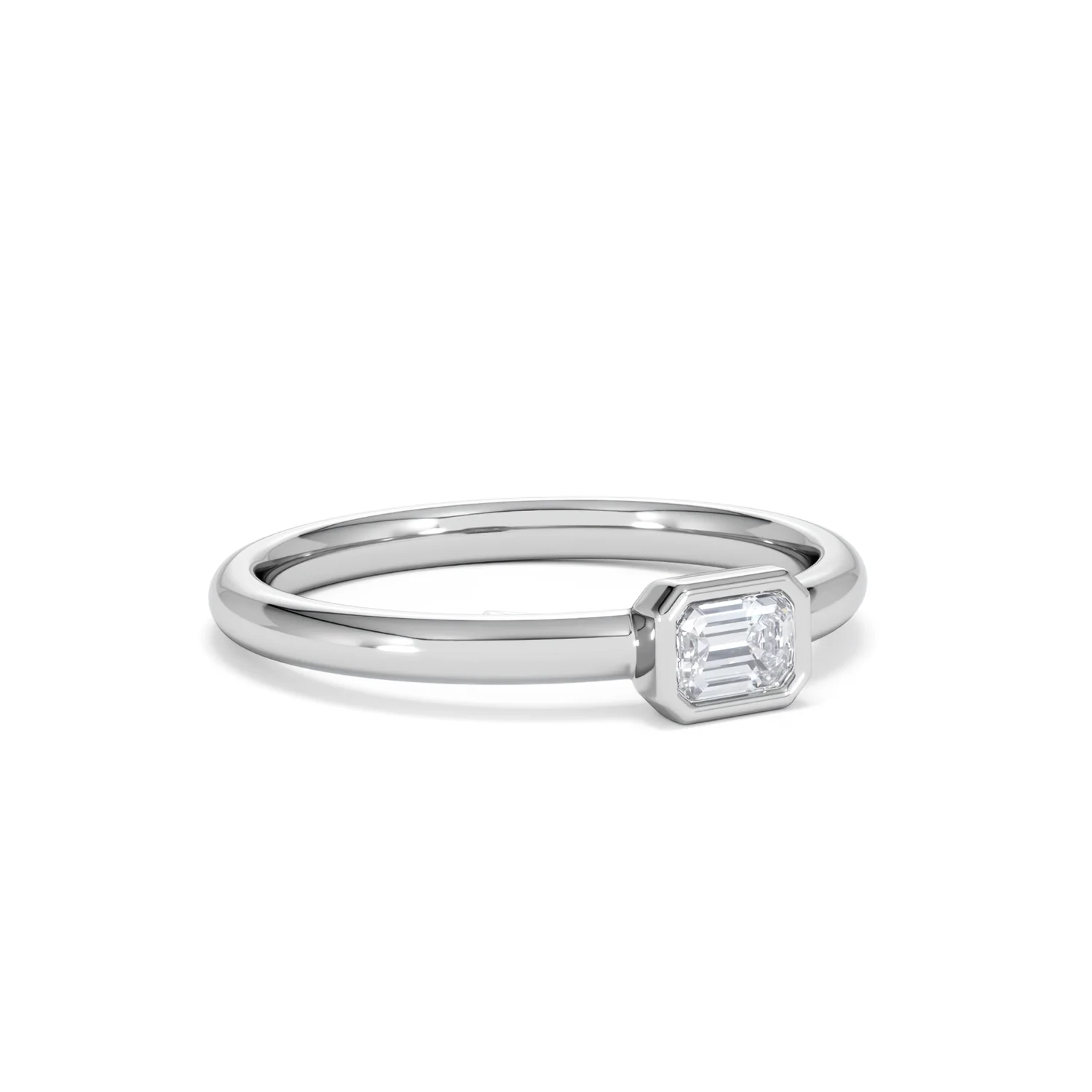 Horizon Emerald Cut Lab Diamond Solitaire Ring 0.25ct H/SI in 925 Silver - Image 17