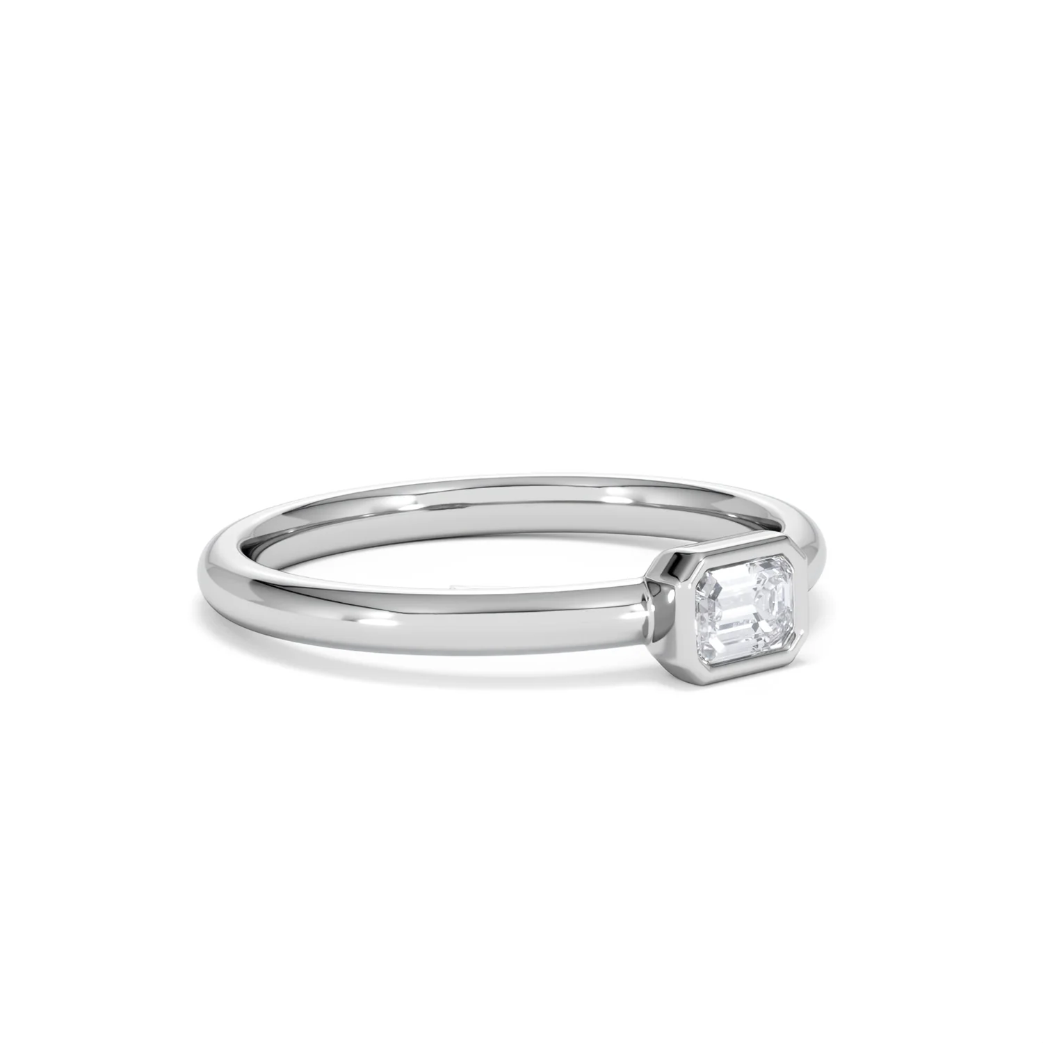 Horizon Emerald Cut Lab Diamond Solitaire Ring 0.25ct H/SI in 925 Silver - Image 19