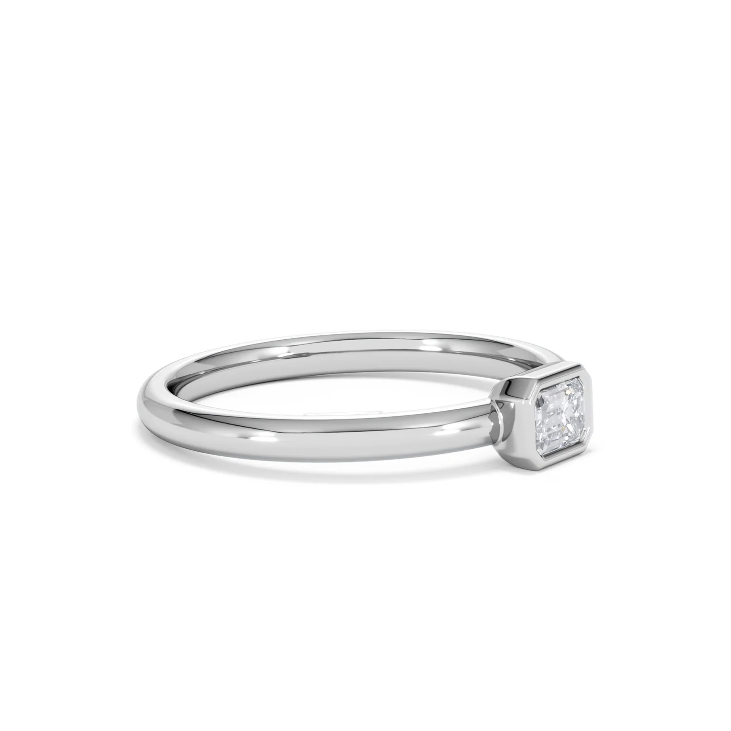 Horizon Emerald Cut Lab Diamond Solitaire Ring 0.25ct H/SI in 925 Silver - Image 22