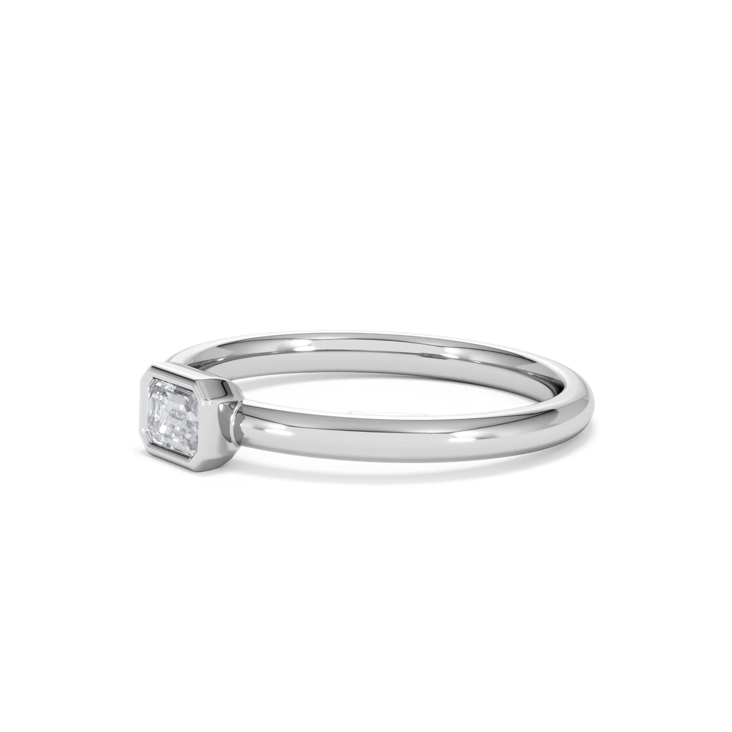 Horizon Emerald Cut Lab Diamond Solitaire Ring 0.25ct H/SI in 925 Silver - Image 78