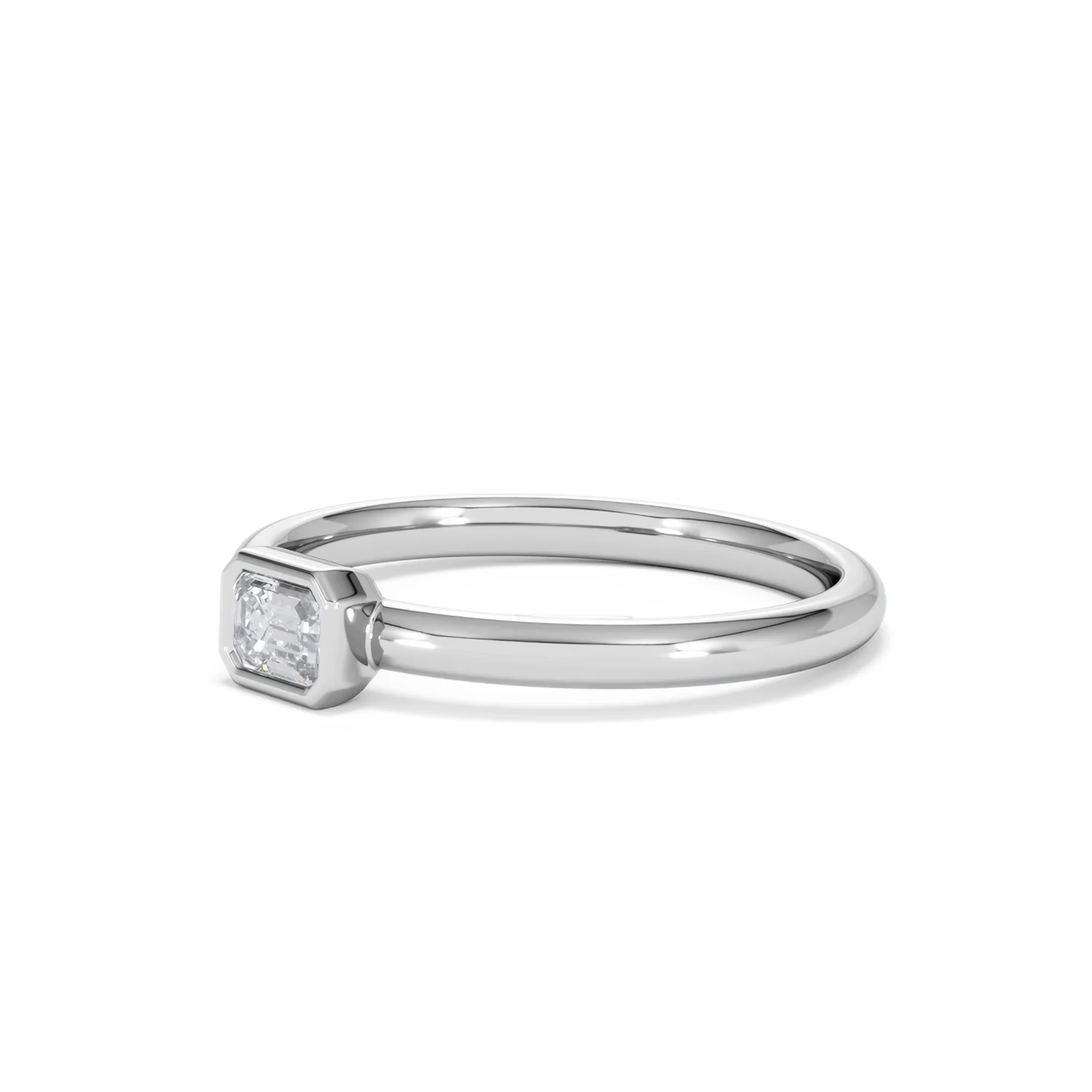 Horizon Emerald Cut Lab Diamond Solitaire Ring 0.25ct H/SI in 925 Silver - Image 79