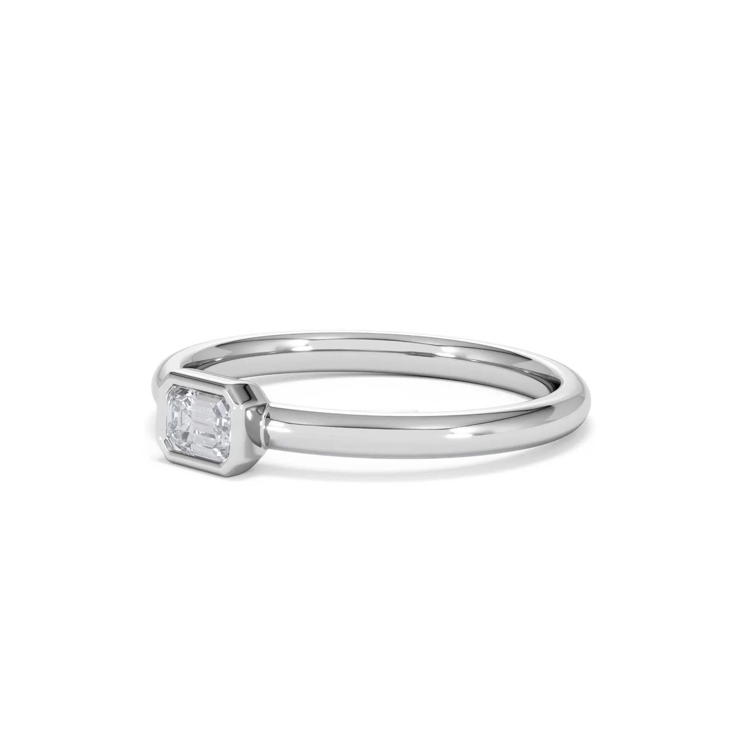 Horizon Emerald Cut Lab Diamond Solitaire Ring 0.25ct H/SI in 925 Silver - Image 80