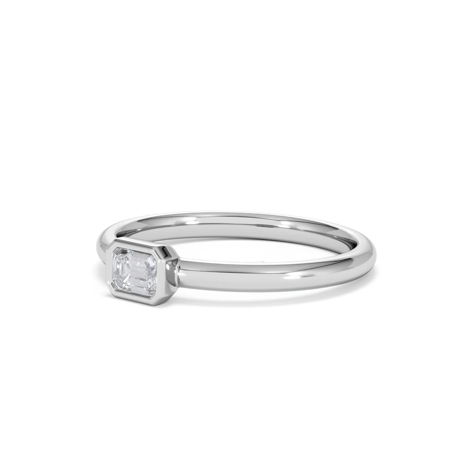 Horizon Emerald Cut Lab Diamond Solitaire Ring 0.25ct H/SI in 925 Silver - Image 81