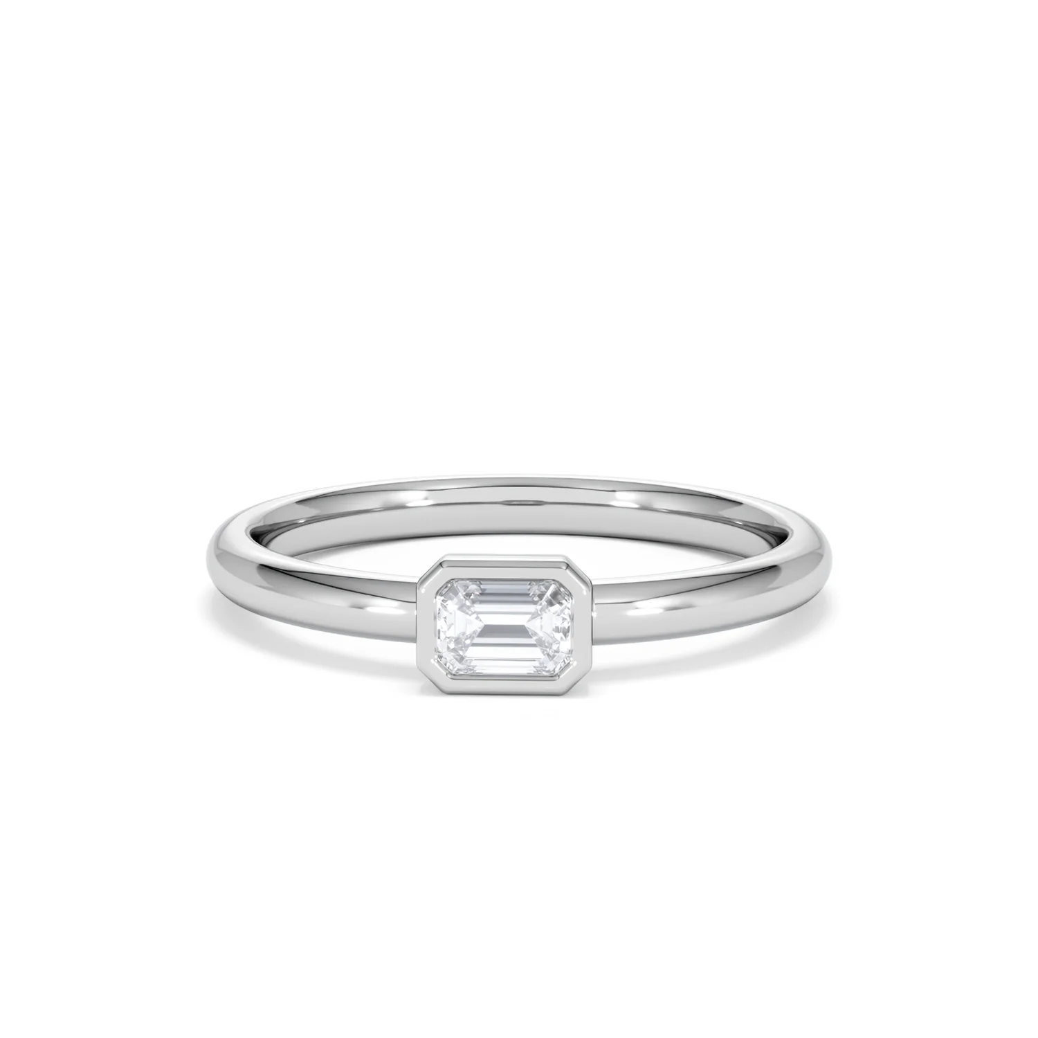 Horizon Emerald Cut Lab Diamond Solitaire Ring 0.25ct H/SI in 925 Silver - Image 89