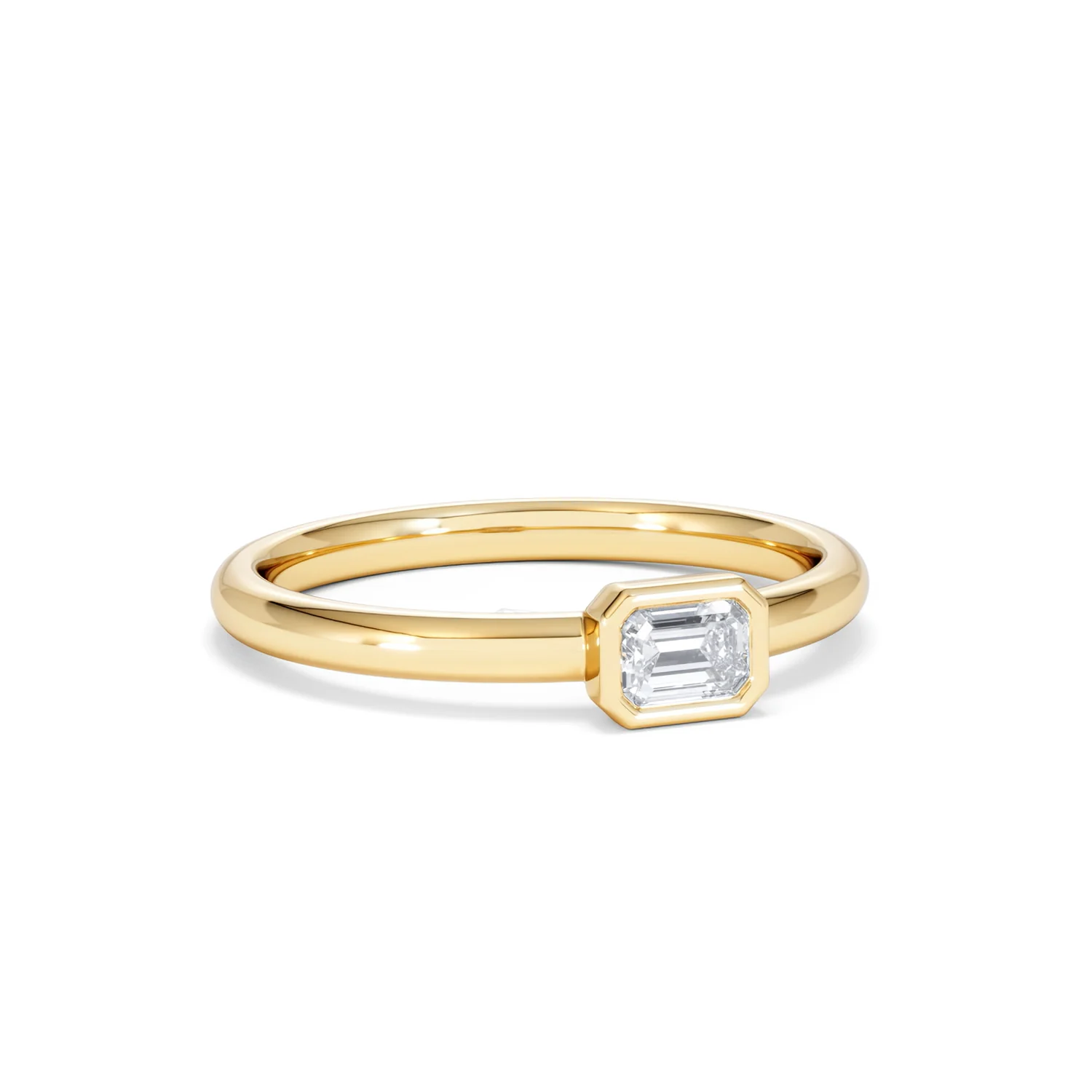 Horizon Emerald Cut Lab Diamond Solitaire Ring 0.25ct H/SI in 9K Gold - Image 15