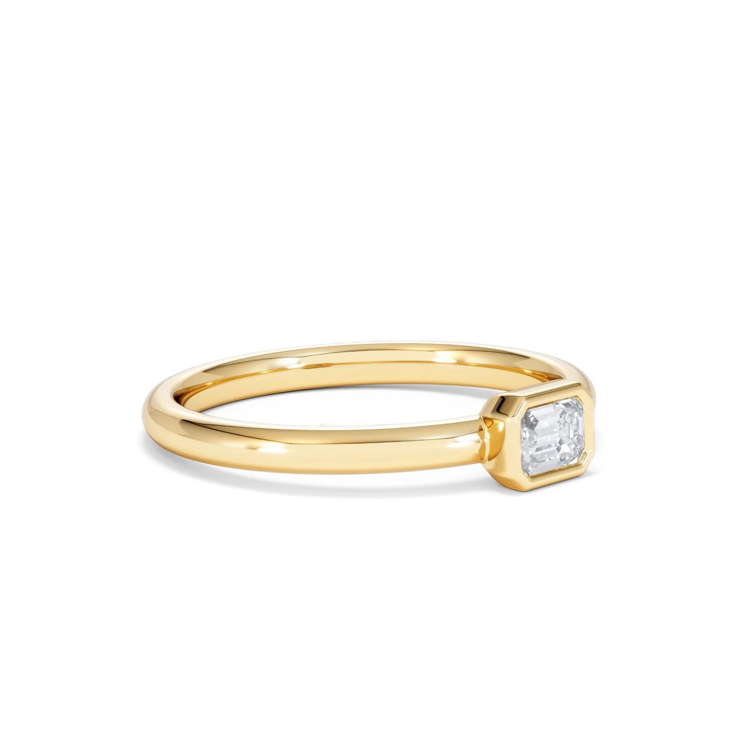 Horizon Emerald Cut Lab Diamond Solitaire Ring 0.25ct H/SI in 9K Gold - Image 20