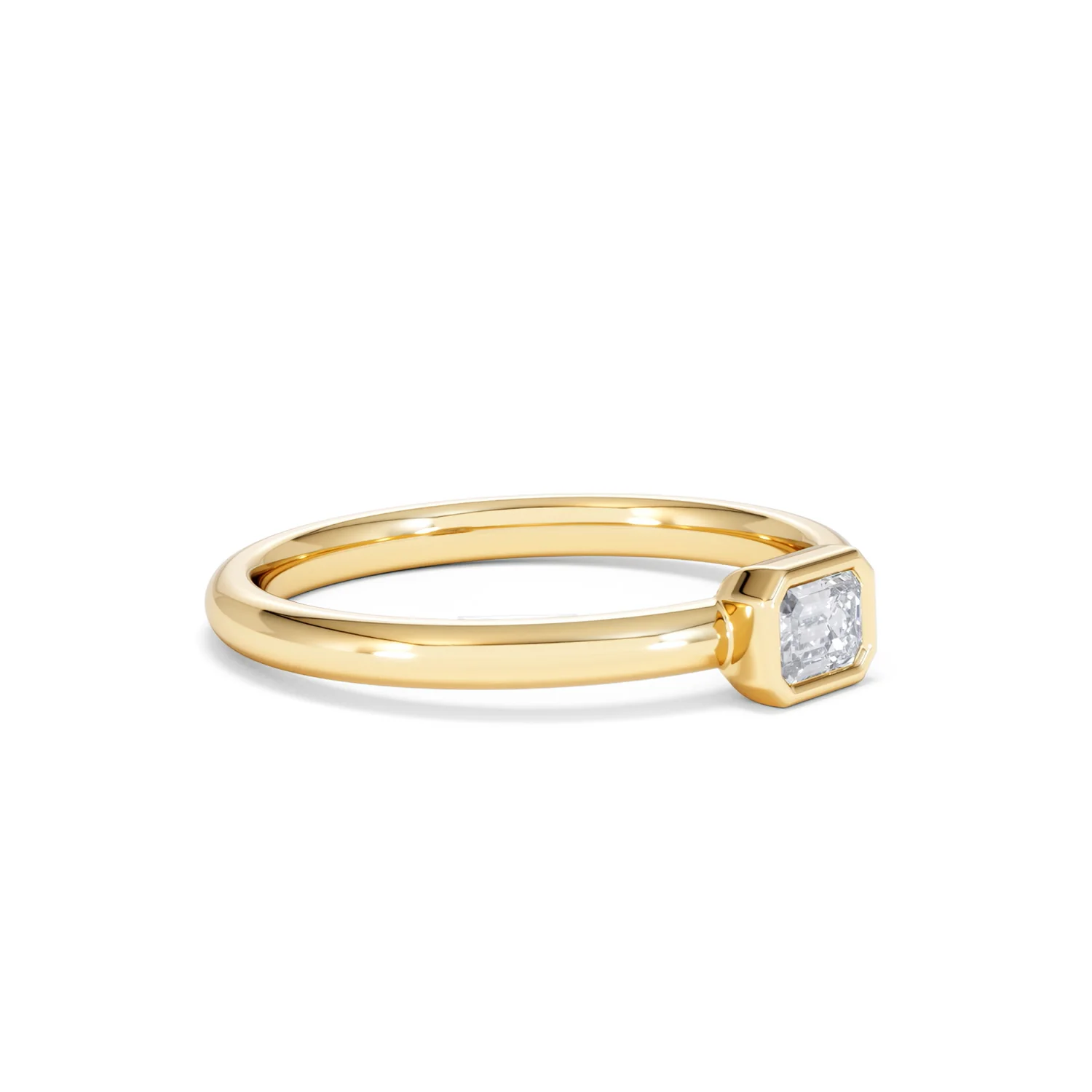 Horizon Emerald Cut Lab Diamond Solitaire Ring 0.25ct H/SI in 9K Gold - Image 21